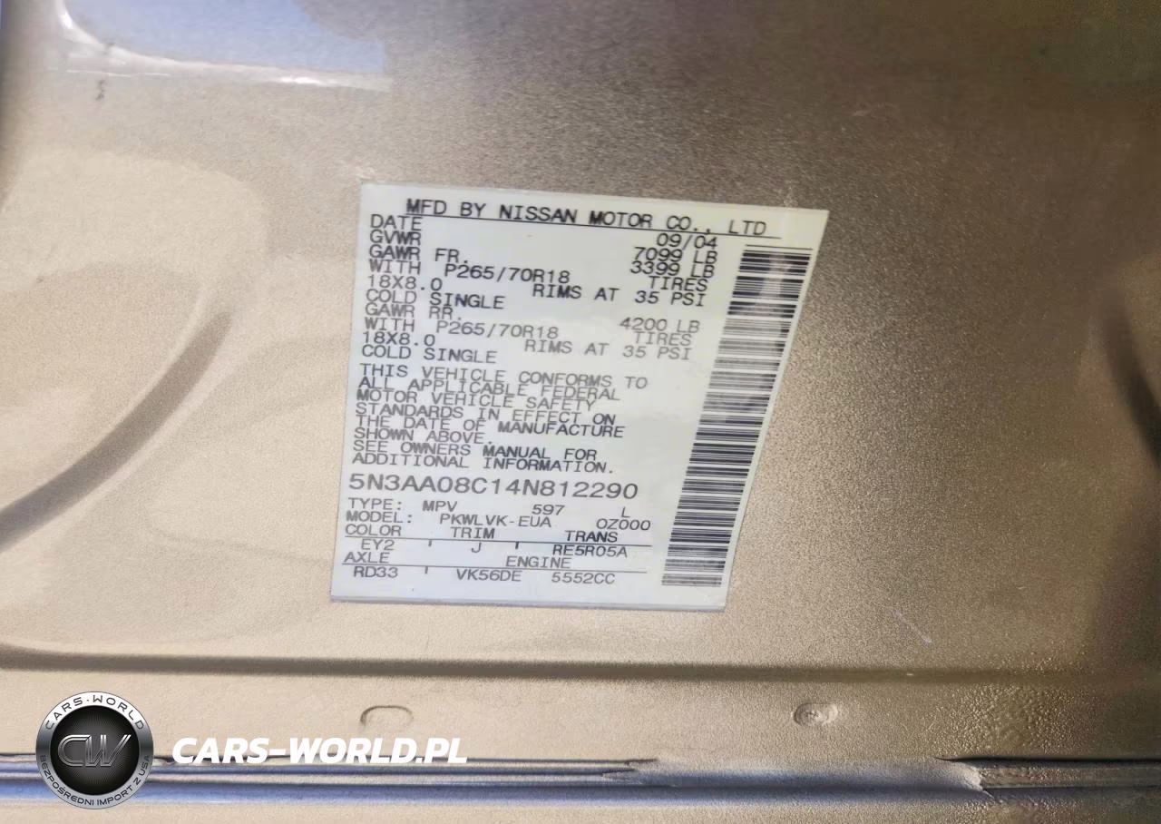 2004 Infiniti Qx56 Base VIN:5N3AA08C14N812290 - 14