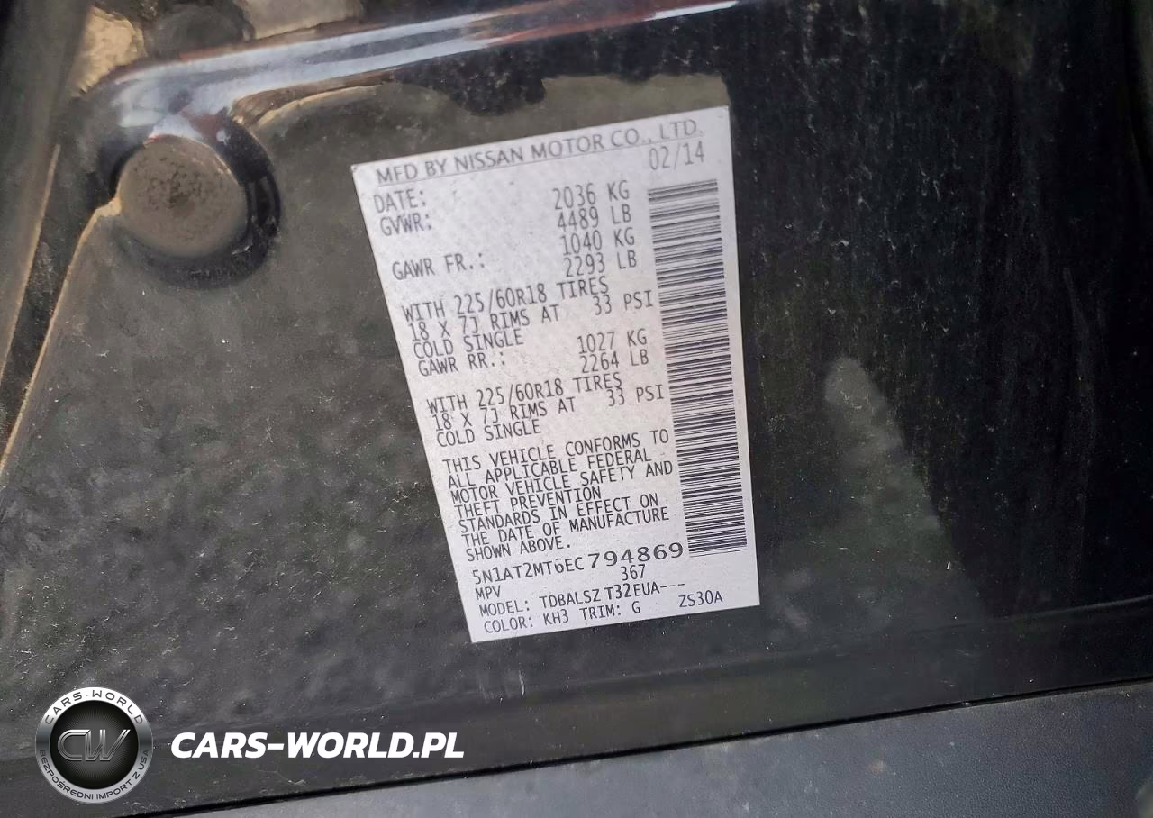 2014 Nissan Rogue Sl VIN:5N1AT2MT6EC794869 - 13
