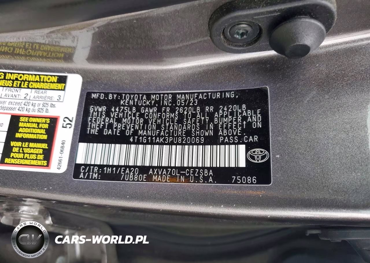 2023 Toyota Camry Se VIN:4T1G11AK3PU820069 - 12