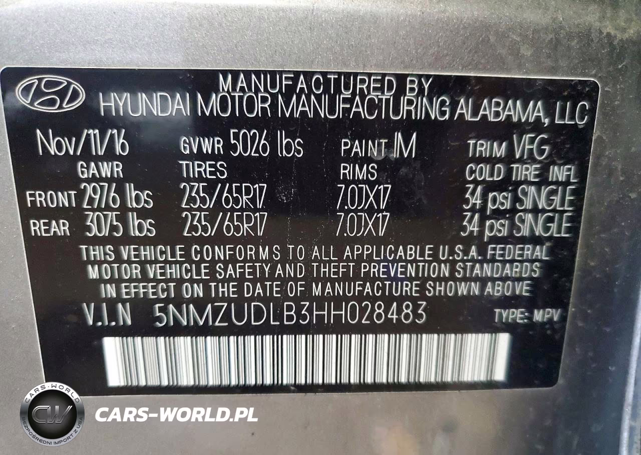 2017 Hyundai Santa Fe Sport 2.4L VIN:5NMZUDLB3HH028483 - 13