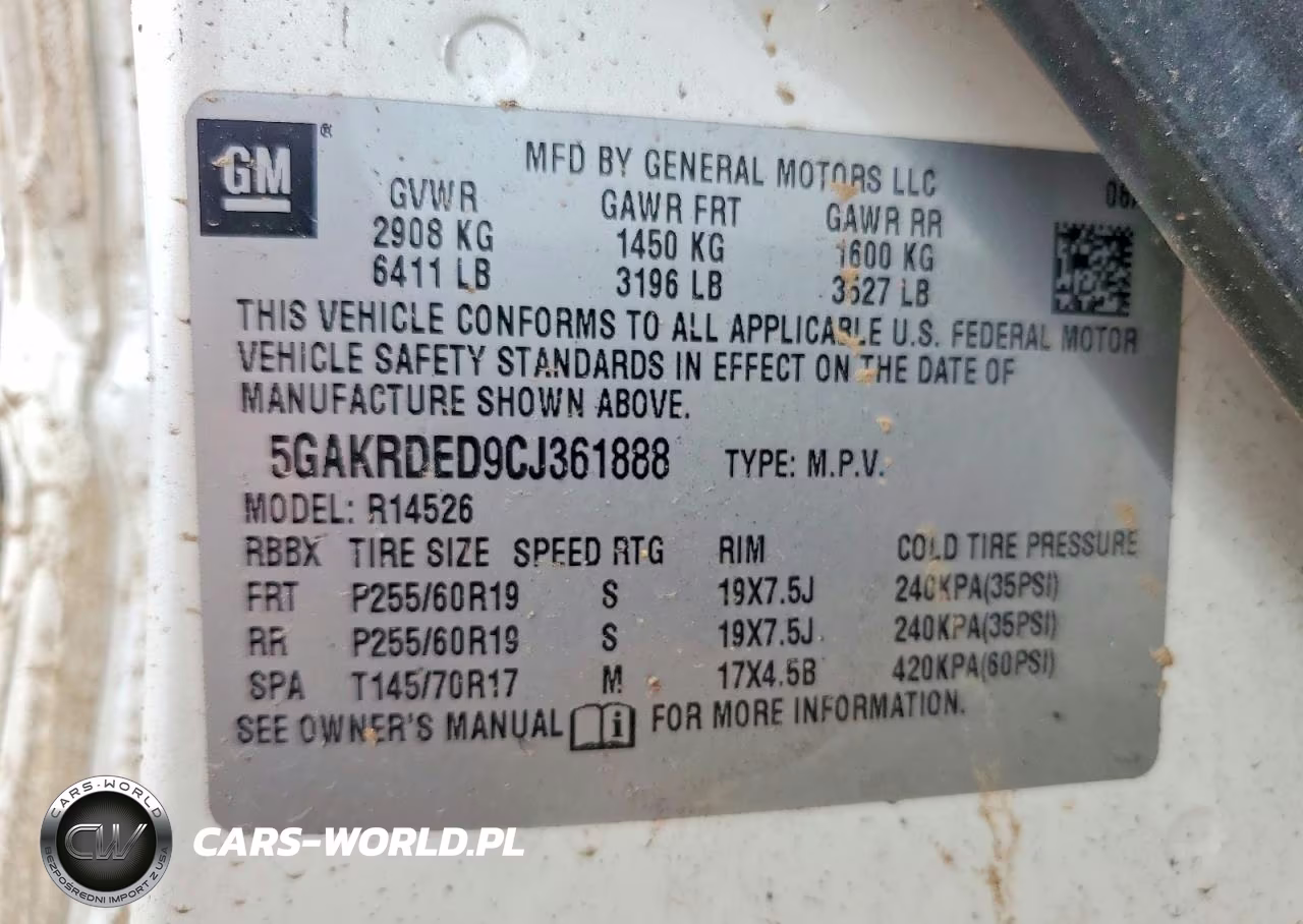 2012 Buick Enclave VIN:5GAKRDED9CJ361888 - 13