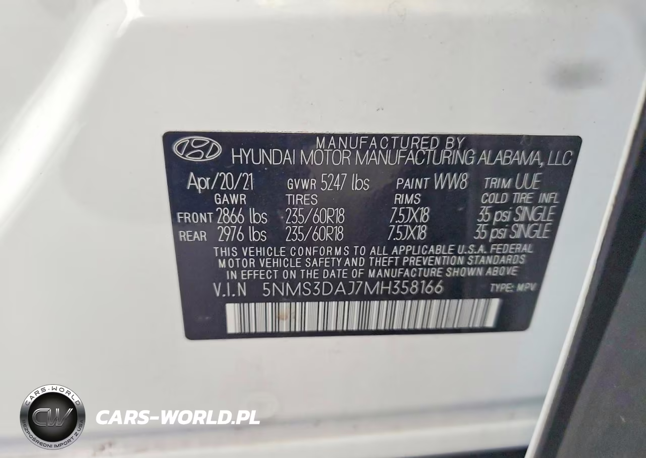2021 Hyundai Santa Fe Sel VIN:5NMS3DAJ7MH358166 - 13