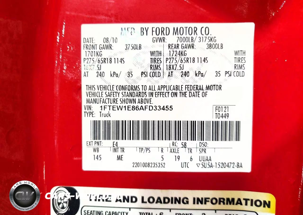 2010 Ford F150 Supercrew VIN:1FTEW1E86AFD33455 - 12
