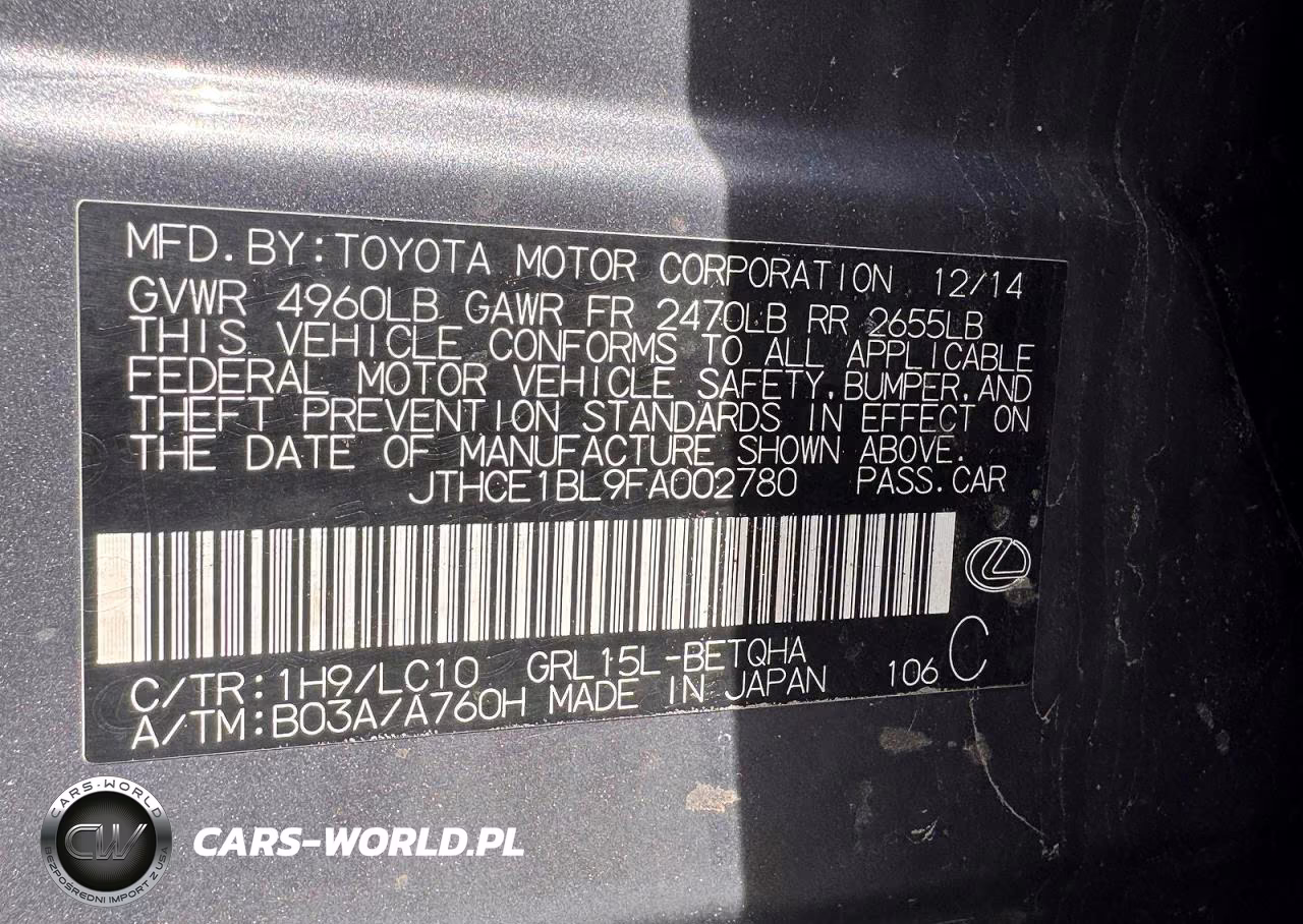 2015 Lexus Gs 350 VIN:JTHCE1BL9FA002780 - 10