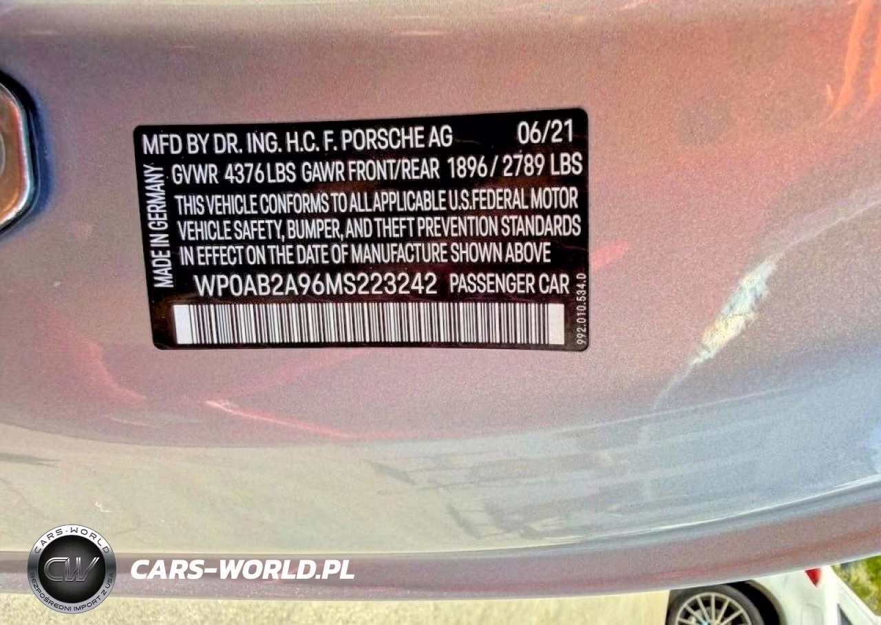 2021 Porsche 911 Carrera S VIN:WP0AB2A96MS223242 - 10