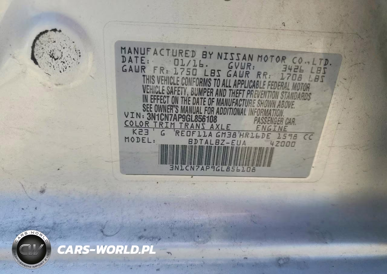 2016 Nissan Versa S VIN:3N1CN7AP9GL856108 - 12