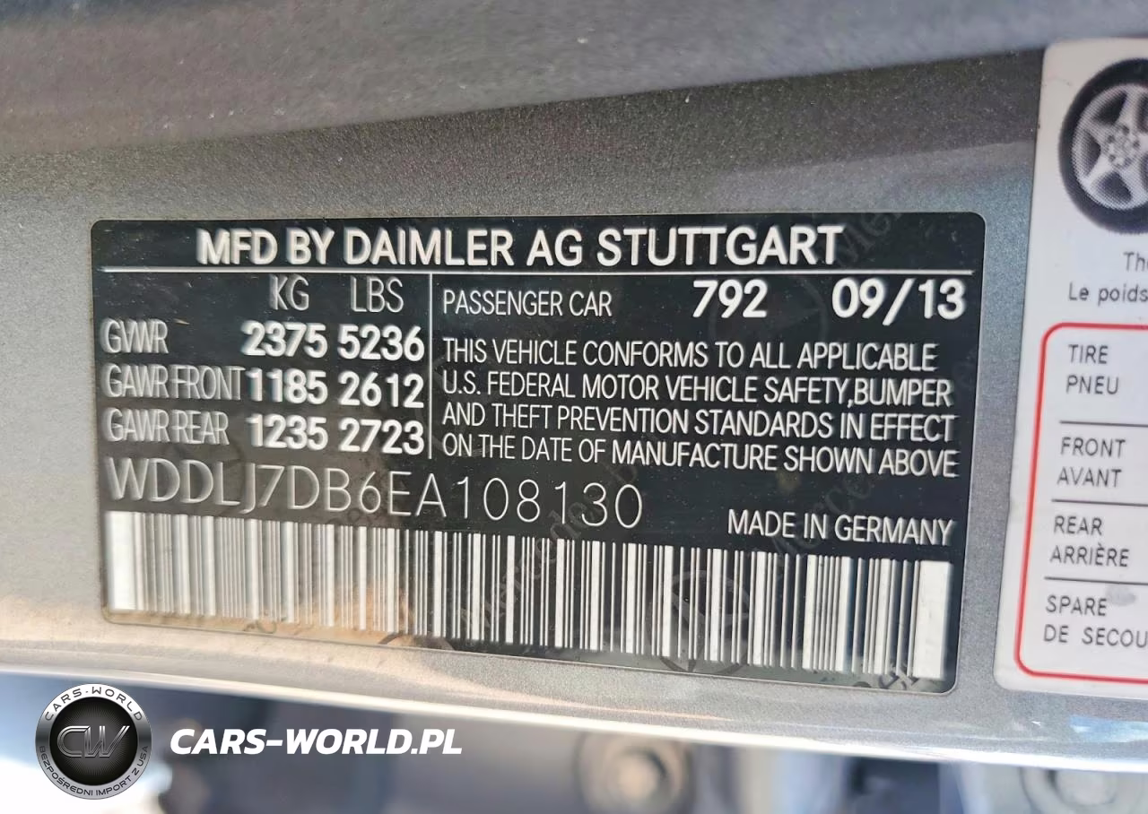 2014 Mercedes-Benz Cls 550 VIN:WDDLJ7DB6EA108130 - 12
