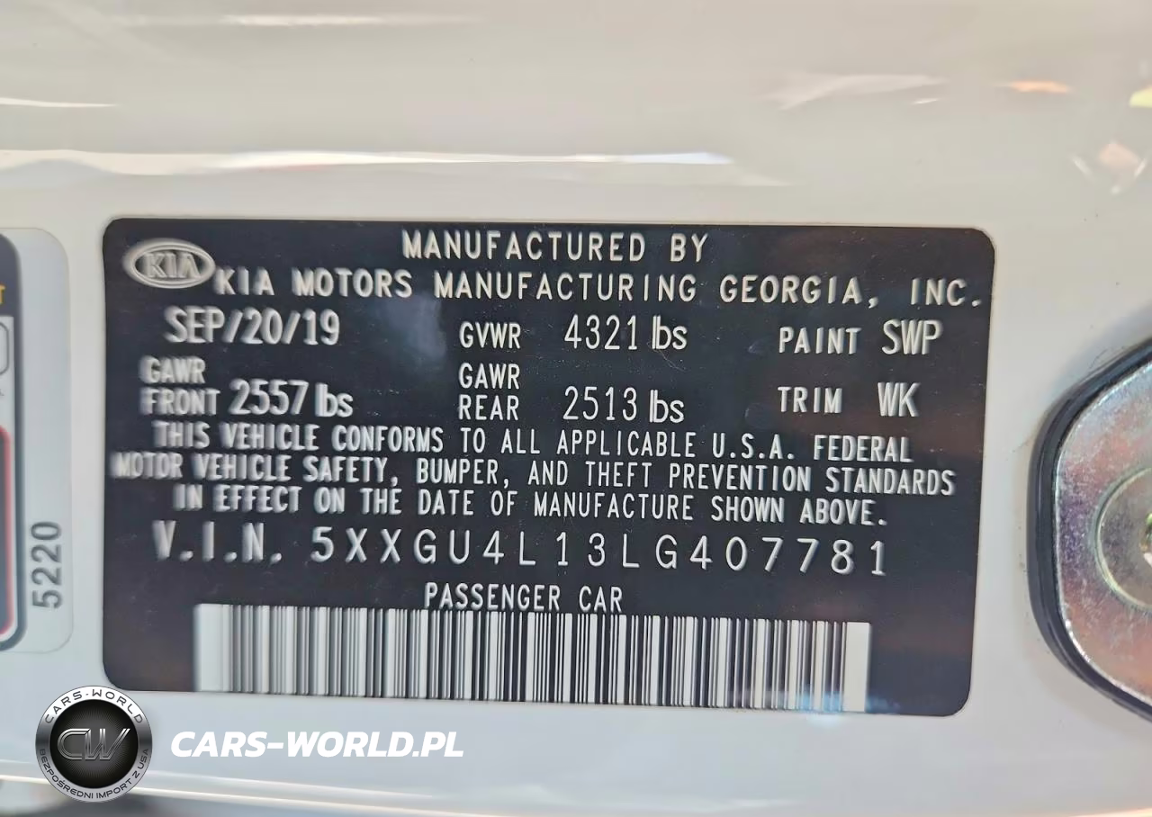 2020 Kia Optima Ex VIN:5XXGU4L13LG407781 - 12
