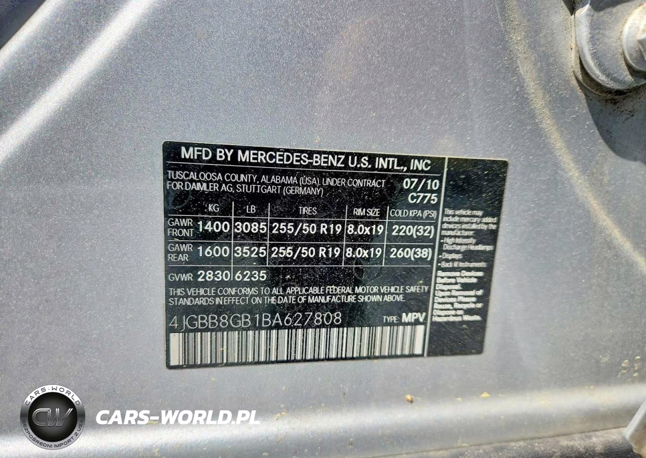 2011 Mercedes-Benz Ml 350 4Matic VIN:4JGBB8GB1BA627808 - 13