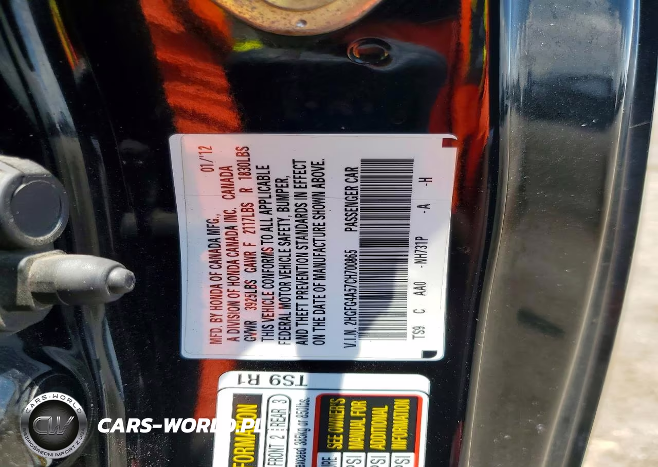 2012 Honda Civic Si VIN:2HGFG4A57CH700865 - 12