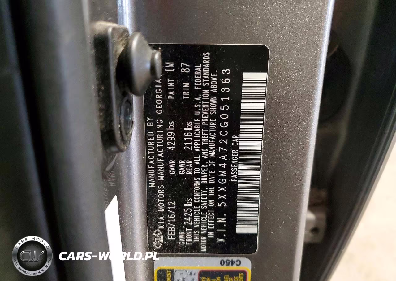 2012 Kia Optima Lx VIN:5XXGM4A72CG051363 - 12