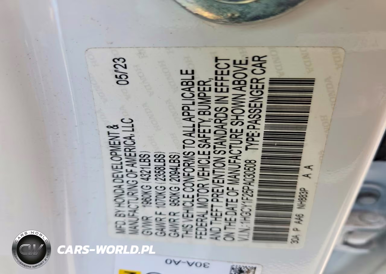 2023 Honda Accord Lx VIN:1HGCY1F25PA030508 - 12