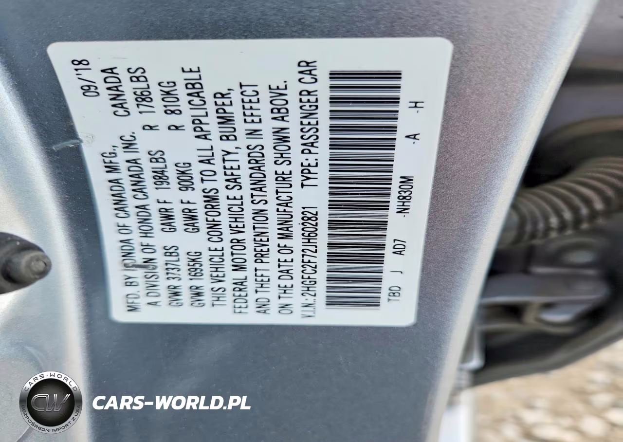 2018 Honda Civic Ex VIN:2HGFC2F72JH602821 - 12