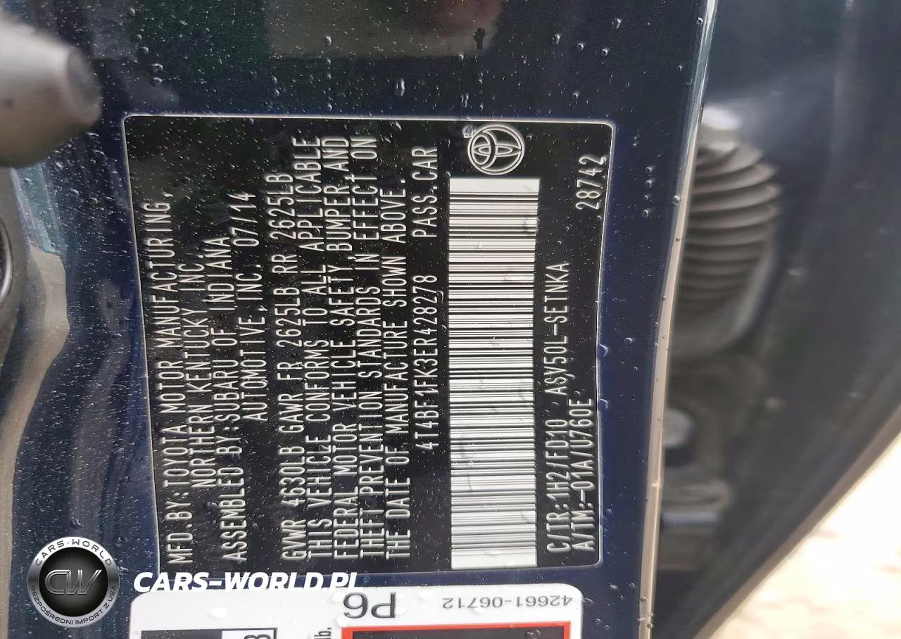 2014 Toyota Camry Le VIN:4T4BF1FK3ER428278 - 12