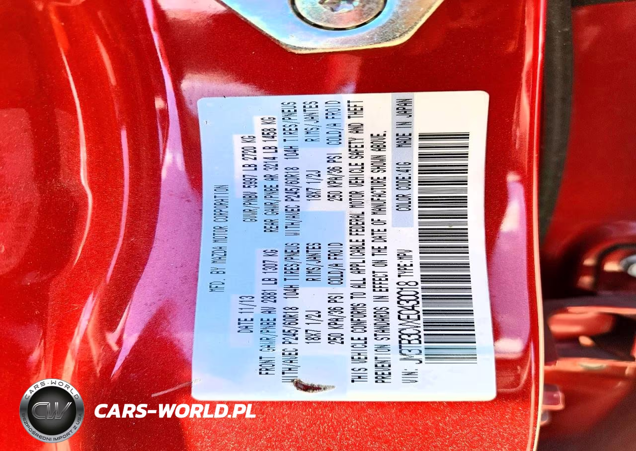 2014 Mazda Cx-9 Touring VIN:JM3TB3CVXE0430018 - 14