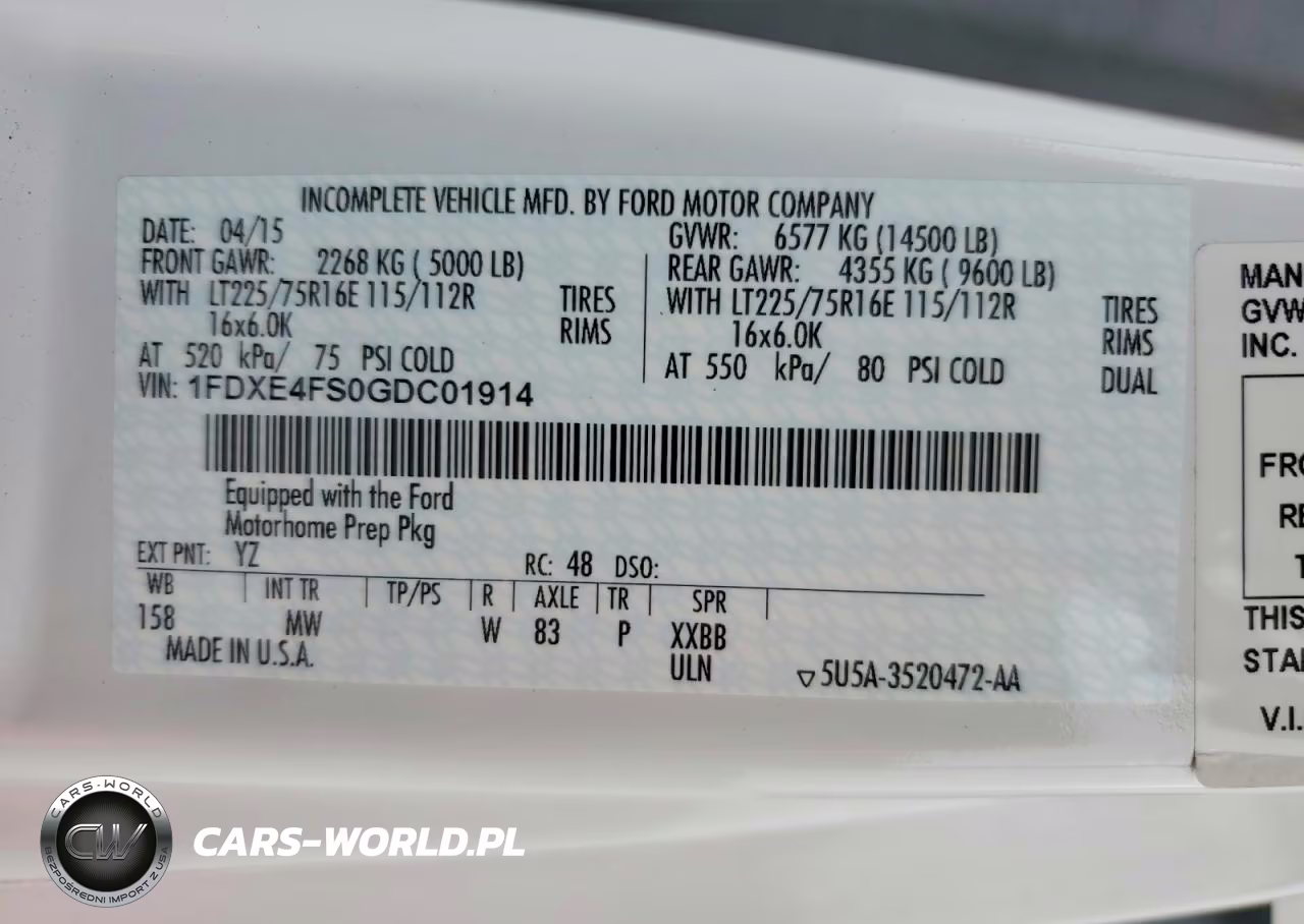 2016 Ford Outlaw Rv VIN:1FDXE4FS0GDC01914 - 10