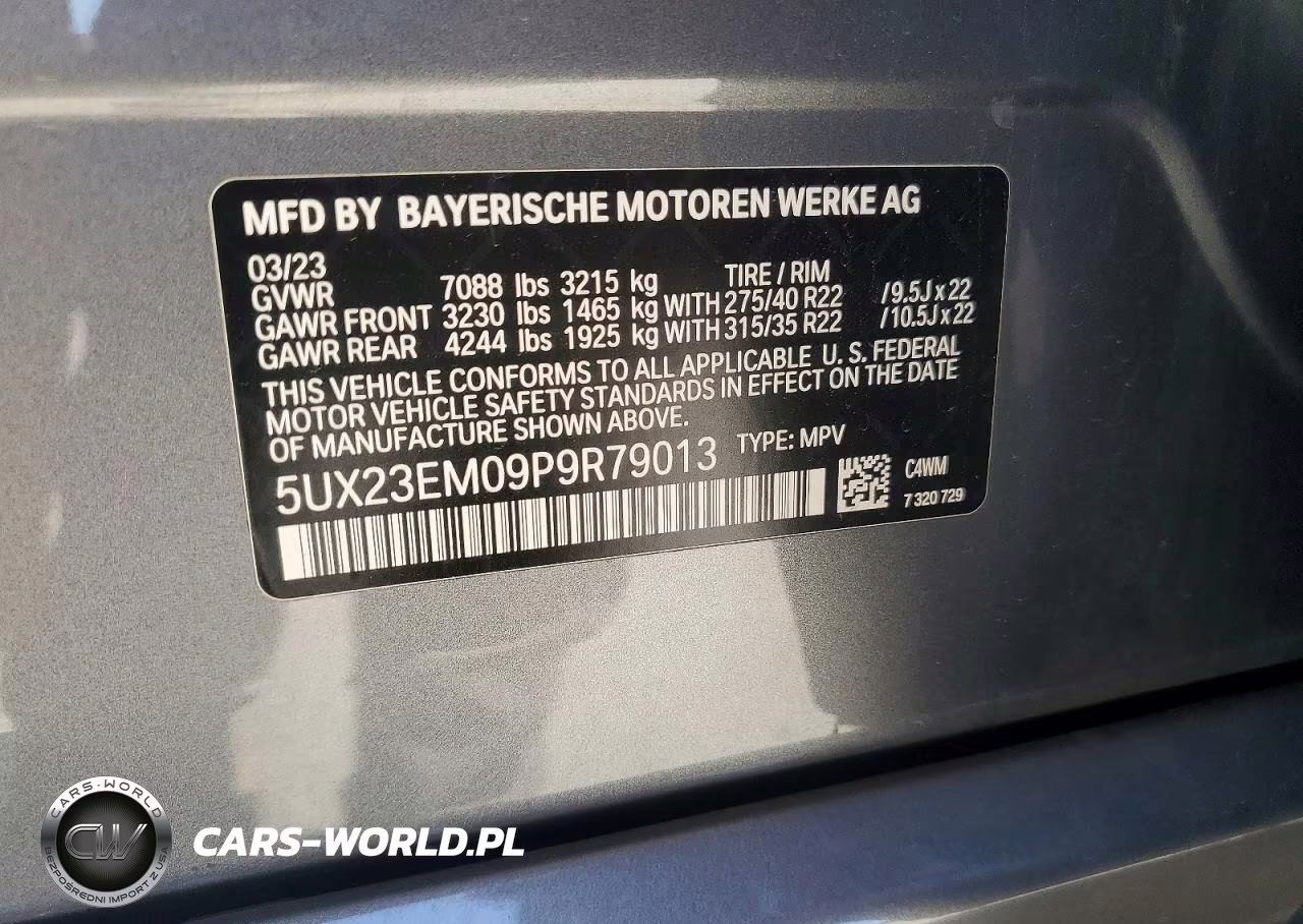 2023 BMW X7 xDrive40I VIN:5UX23EM09P9R79013 - 13