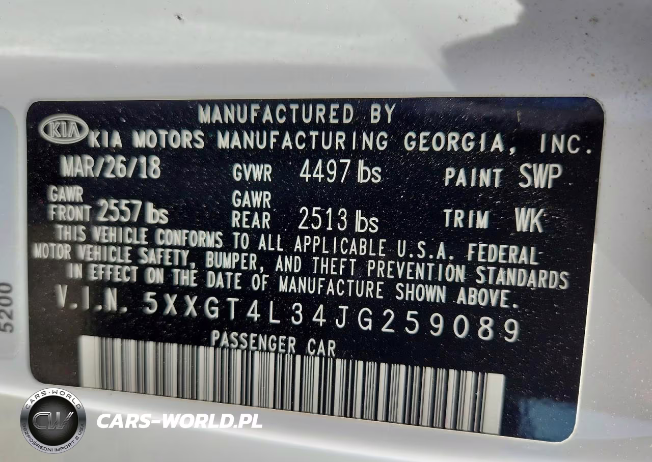 2018 Kia Optima Lx VIN:5XXGT4L34JG259089 - 13