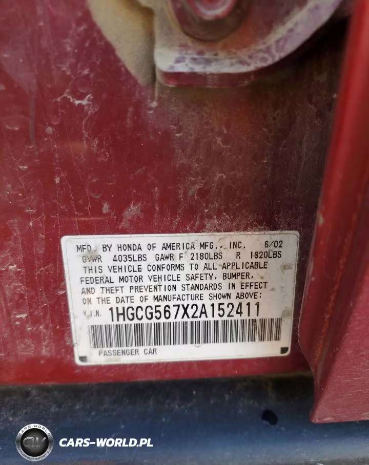 2002 Honda Accord Se VIN:1HGCG567X2A152411 - 12
