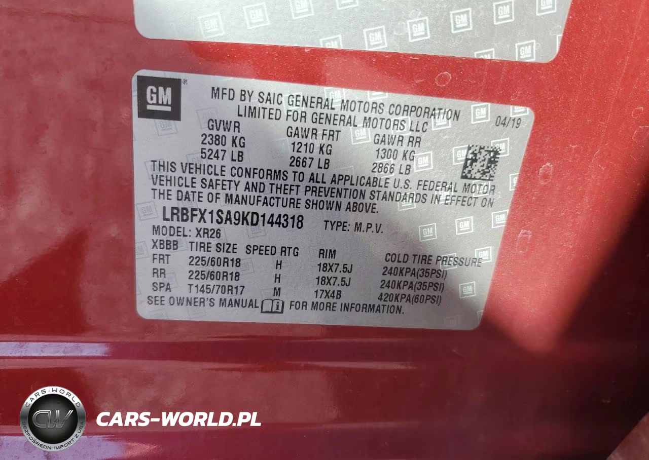 2019 Buick Envision Preferred VIN:LRBFX1SA9KD144318 - 13