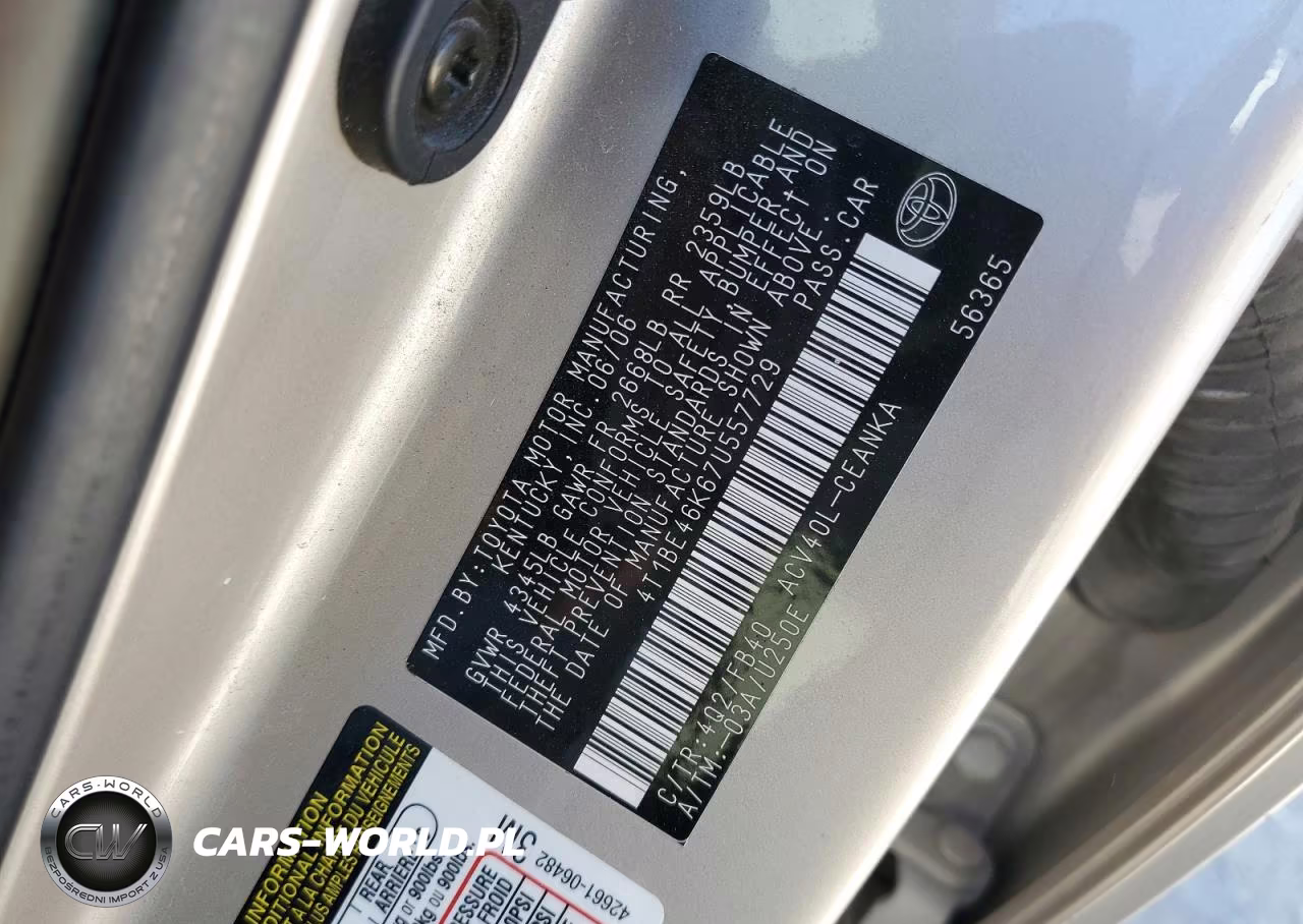 2007 Toyota Camry Ce VIN:4T1BE46K67U557729 - 13