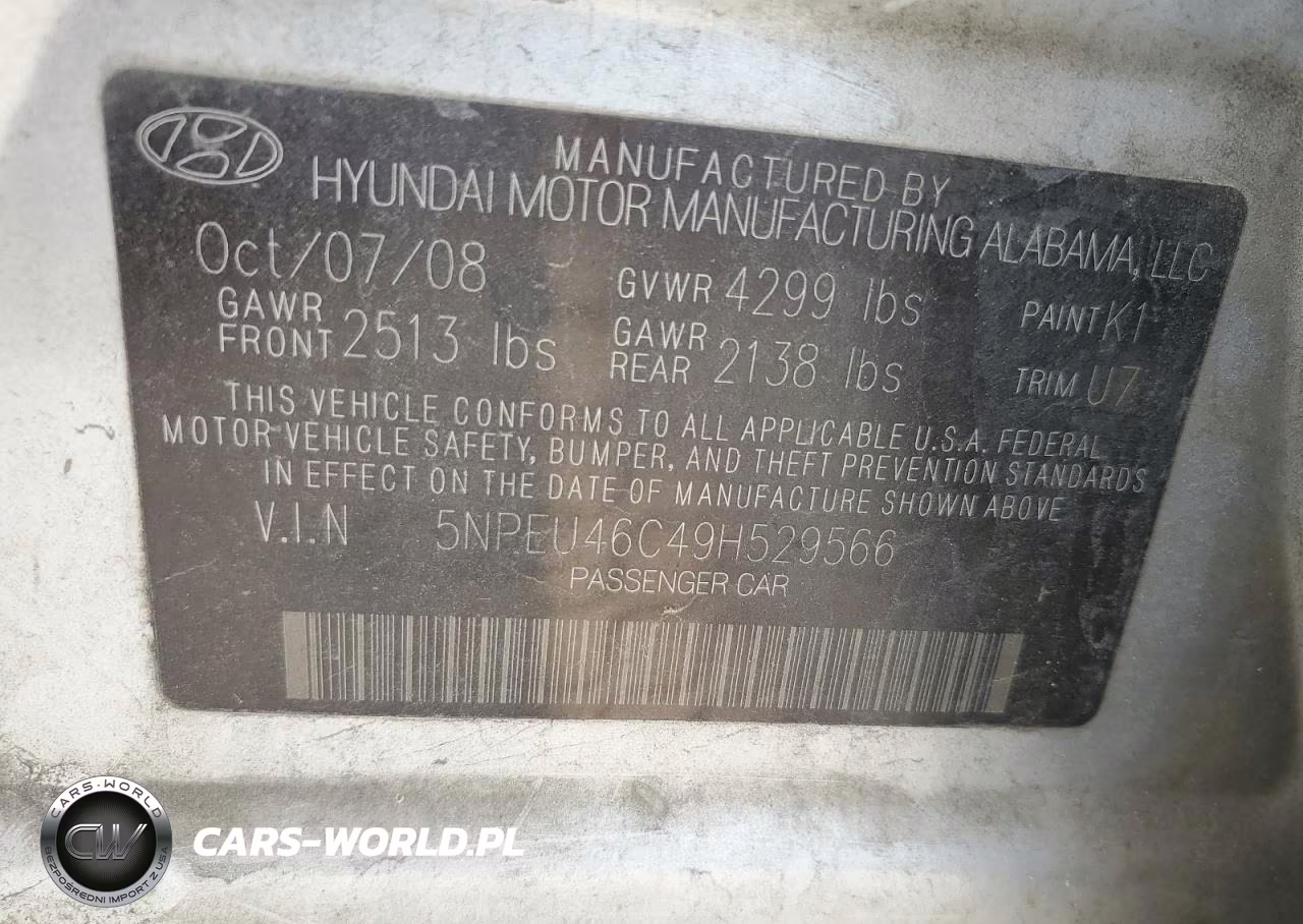 2009 Hyundai Sonata Se VIN:5NPEU46C49H529566 - 12