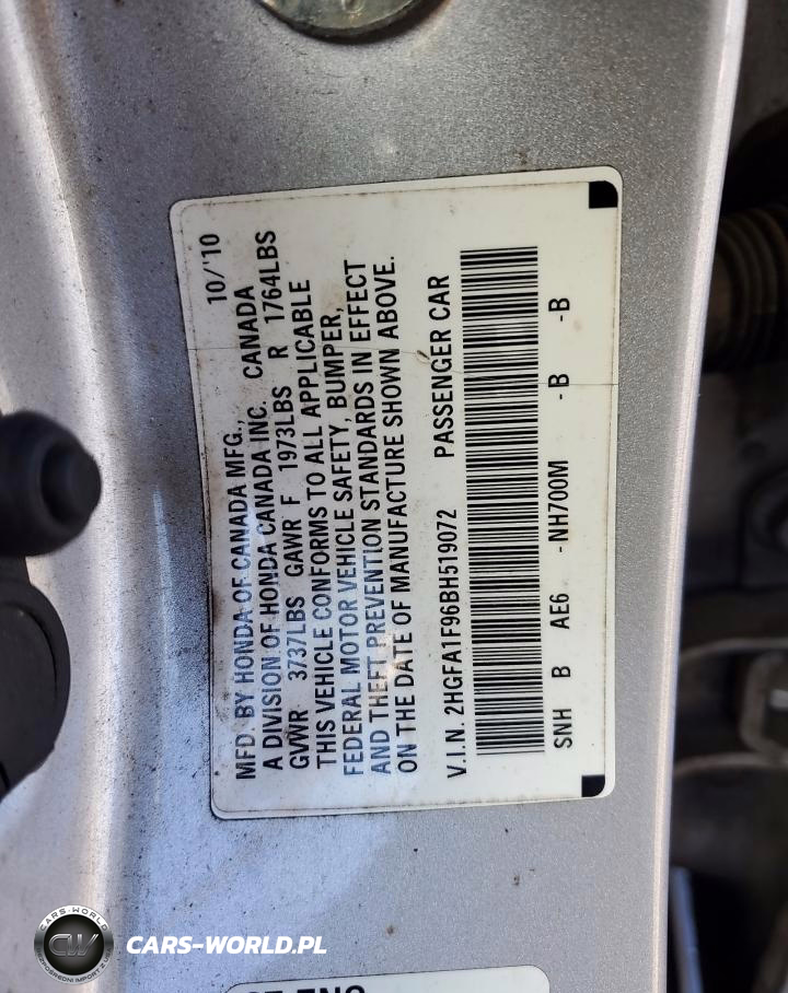 2011 Honda Civic Exl VIN:2HGFA1F96BH519072 - 12