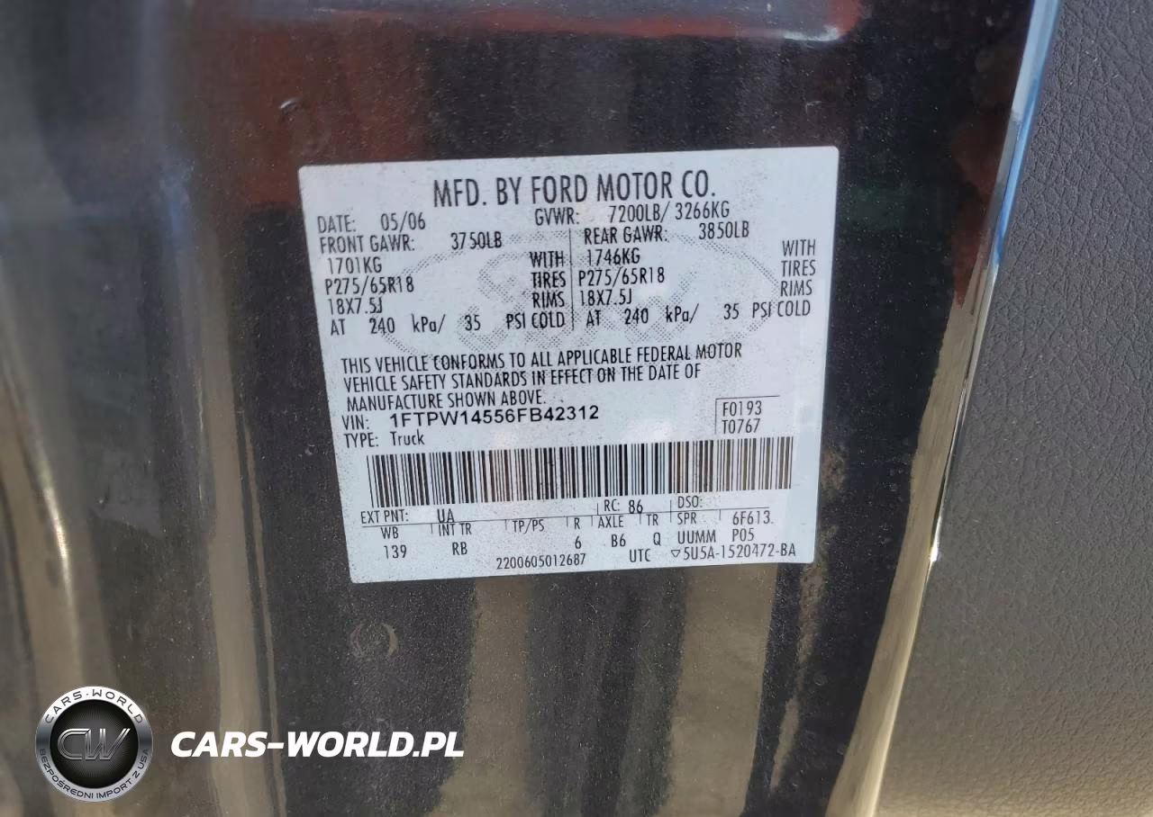 2006 Ford F150 Supercrew VIN:1FTPW14556FB42312 - 12