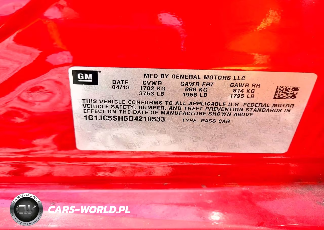 2013 Chevrolet Sonic Lt VIN:1G1JC5SH5D4210533 - 12
