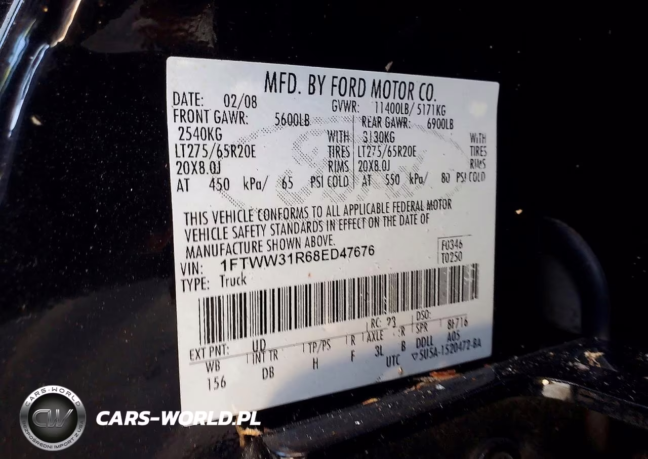 2008 Ford F350 Srw Super Duty VIN:1FTWW31R68ED47676 - 12