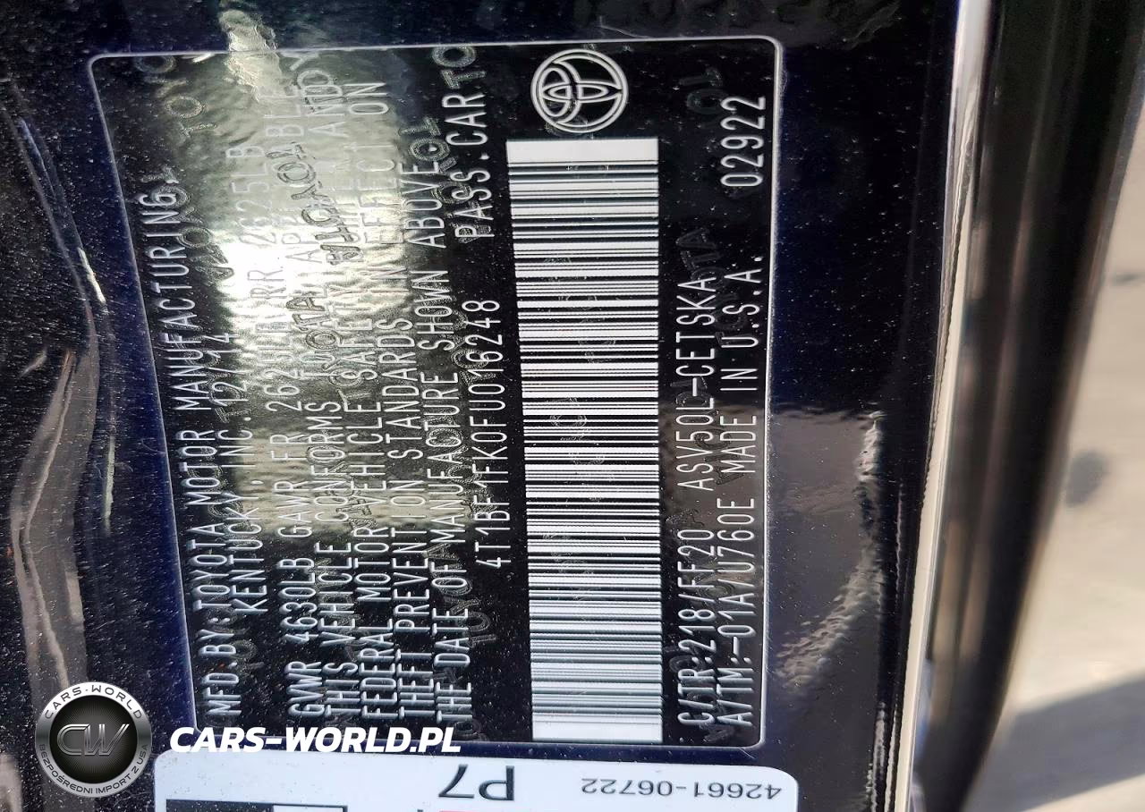 2015 Toyota Camry Se VIN:4T1BF1FK0FU016248 - 12