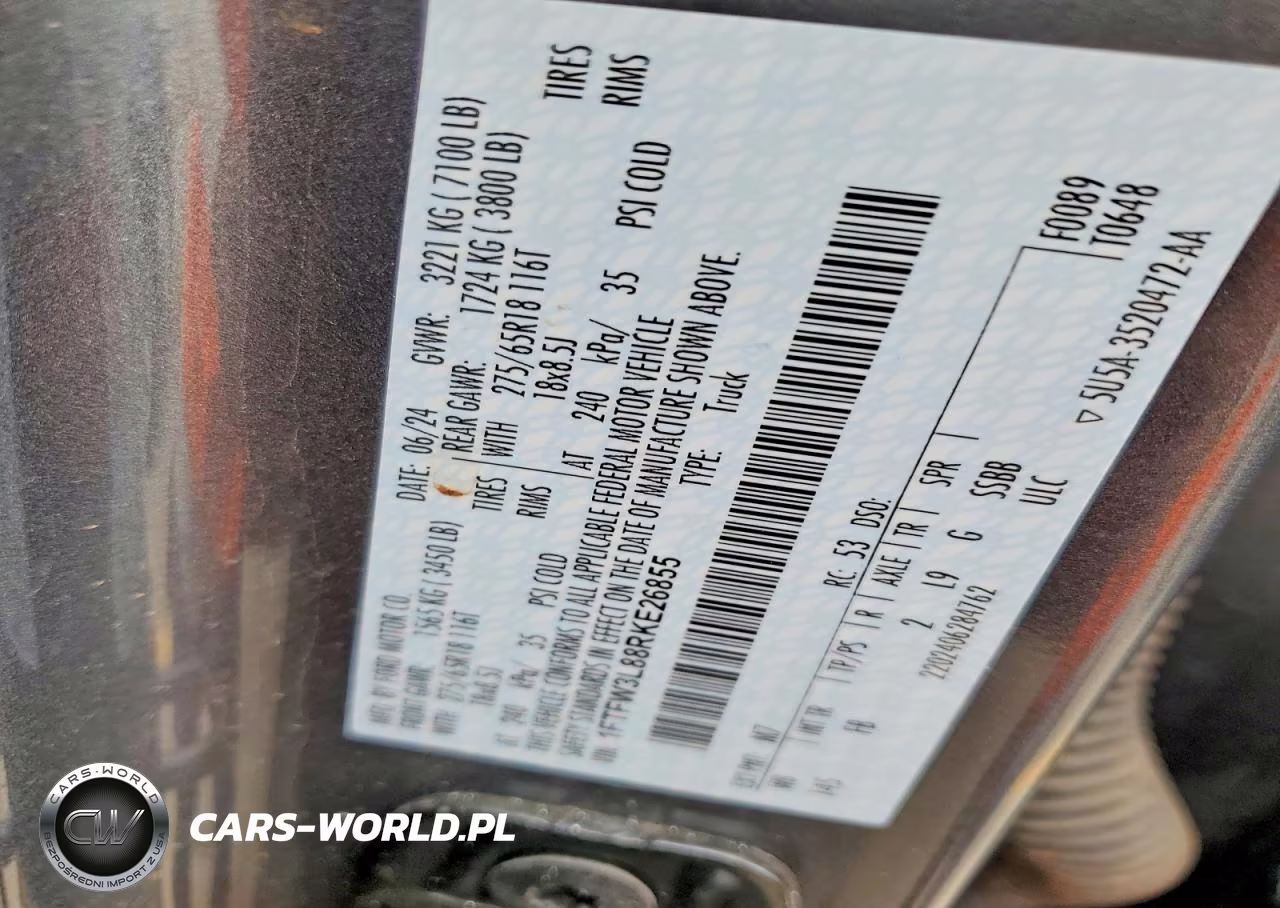 2024 Ford F150 Xlt VIN:1FTFW3L88RKE26855 - 12