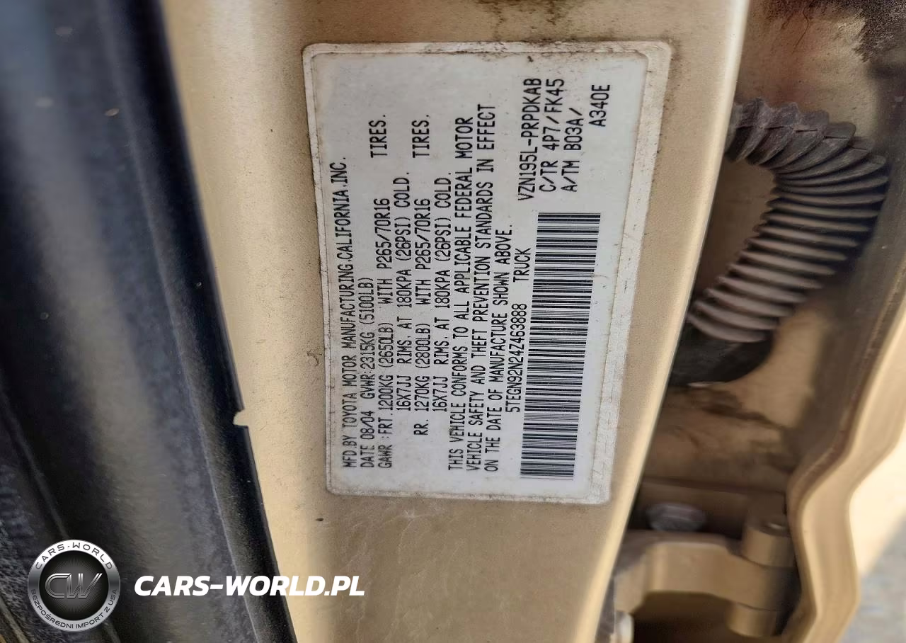 2004 Toyota Tacoma Double Cab Prerunner VIN:5TEGN92N24Z463888 - 12