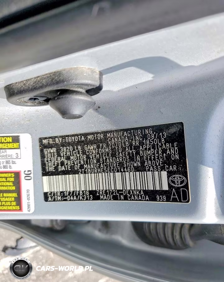 2014 Toyota Corolla Le VIN:2T1BURHE5EC014460 - 12