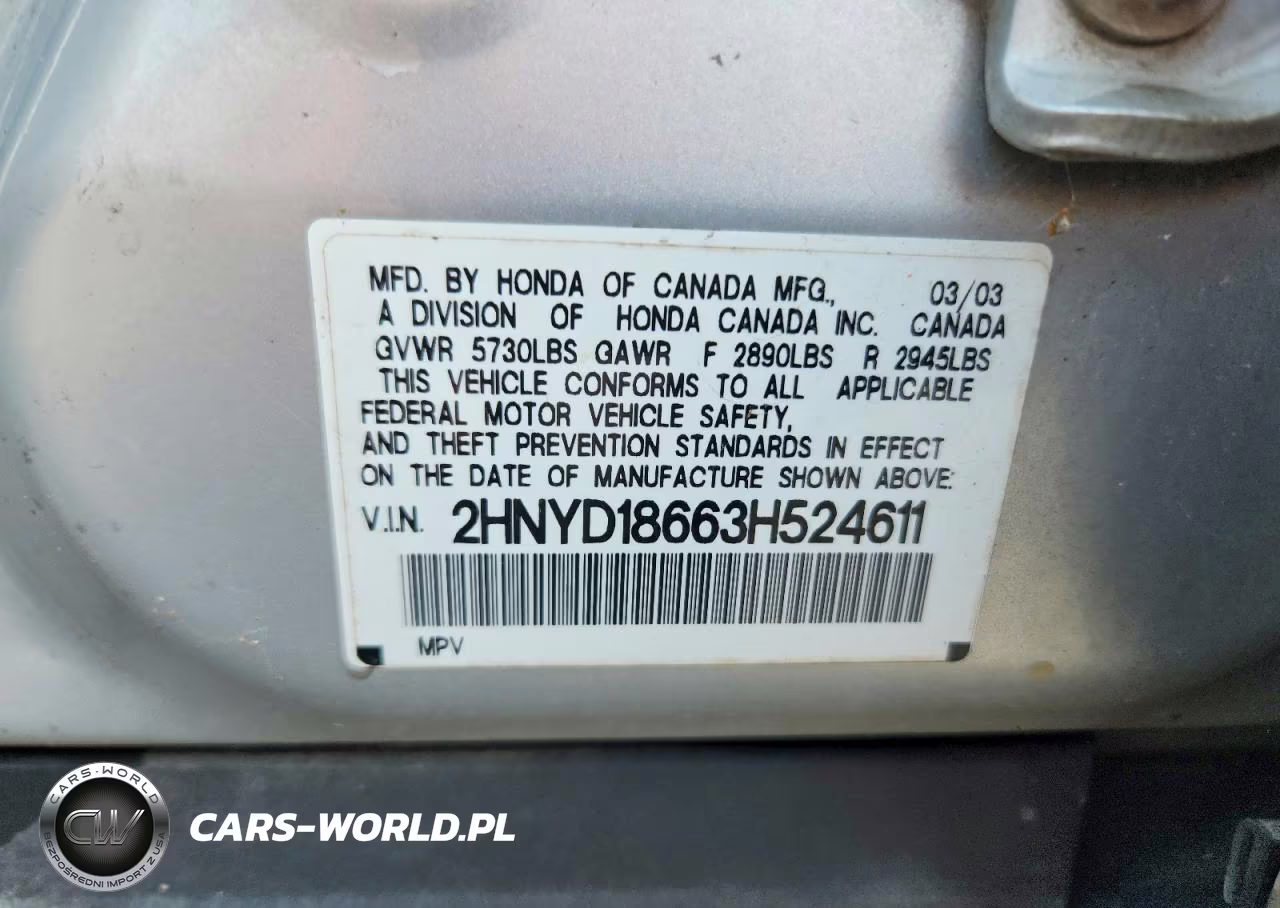 2003 Acura Mdx Touring VIN:2HNYD18663H524611 - 13