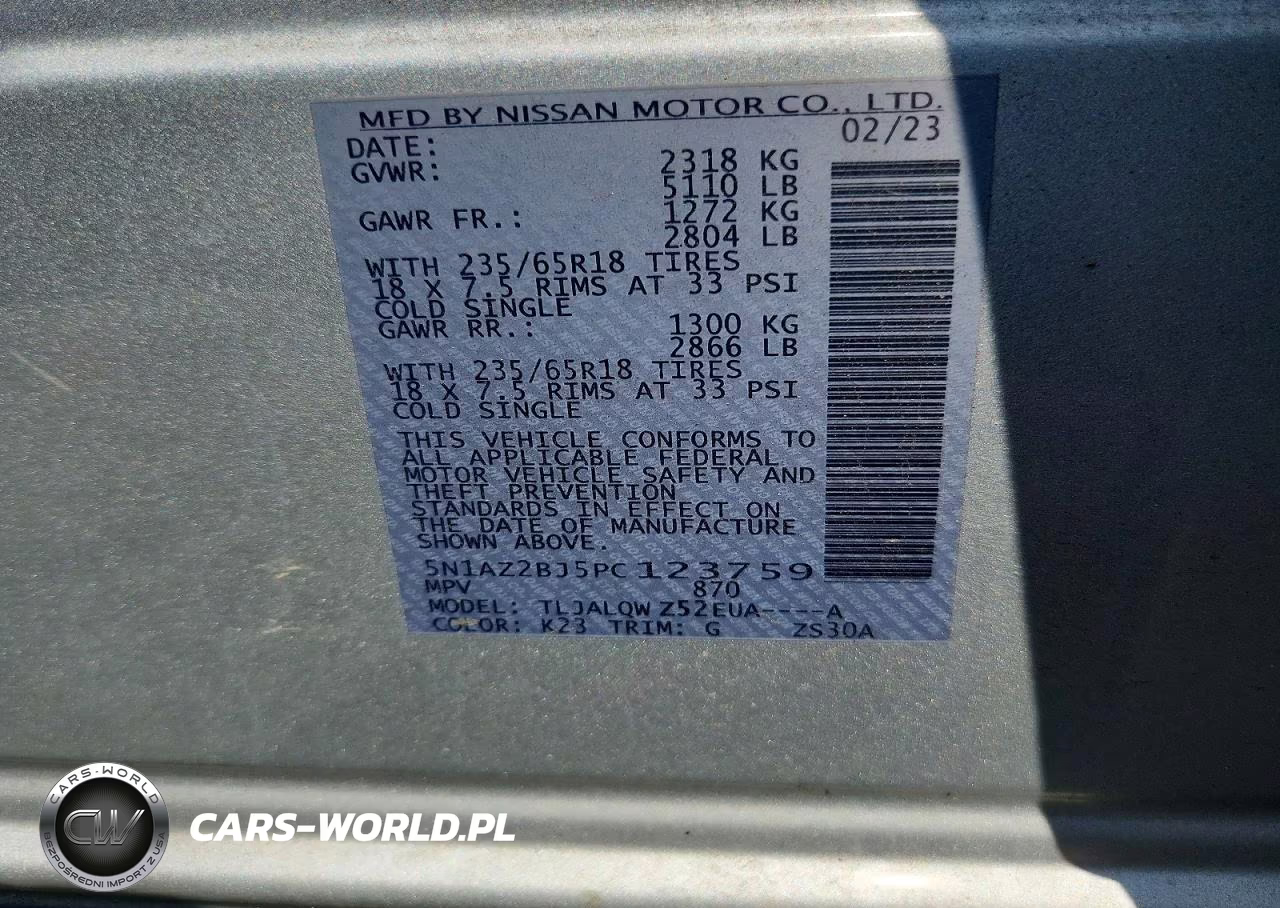 2023 Nissan Murano Sv VIN:5N1AZ2BJ5PC123759 - 14