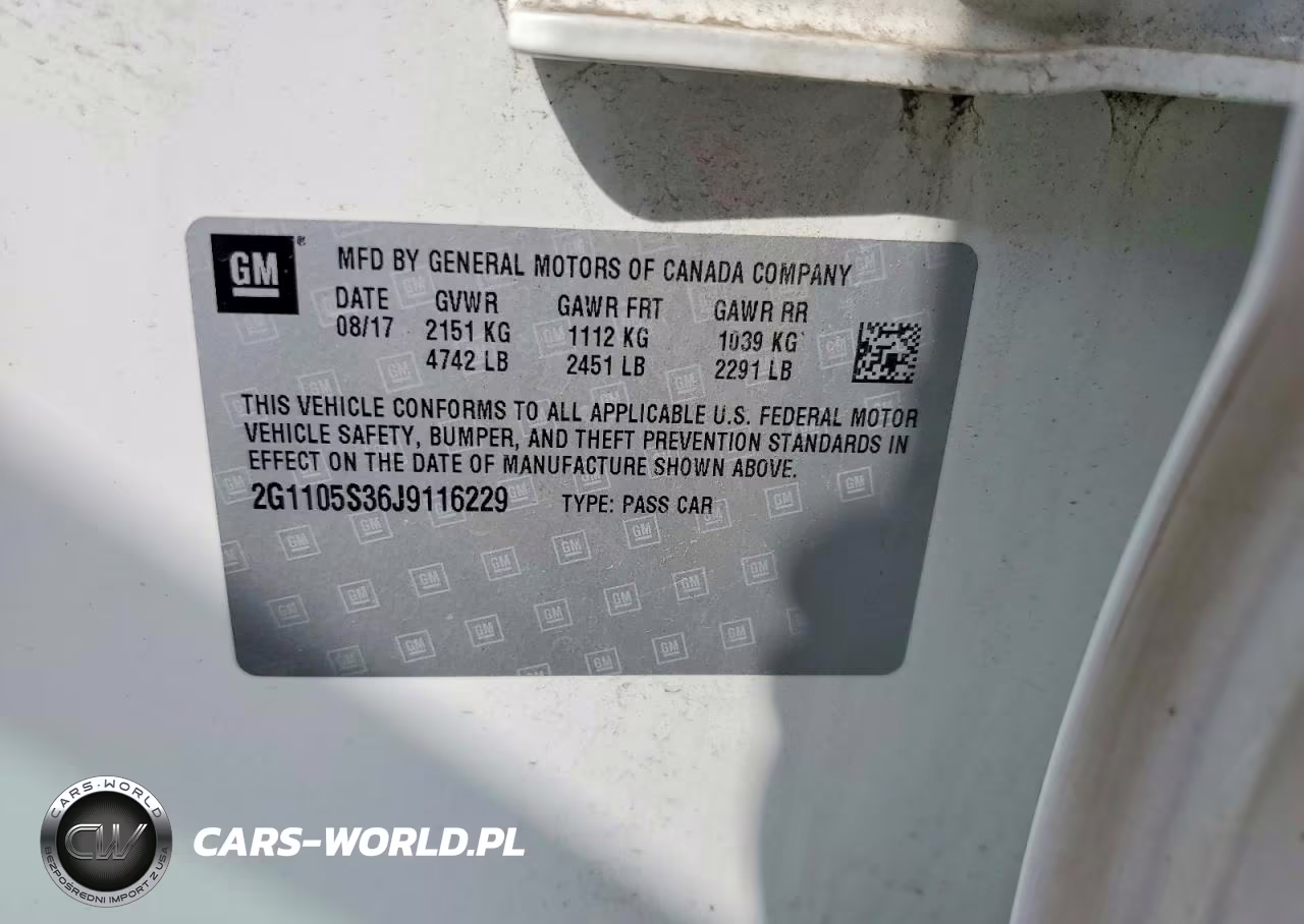2018 Chevrolet Impala Lt VIN:2G1105S36J9116229 - 12