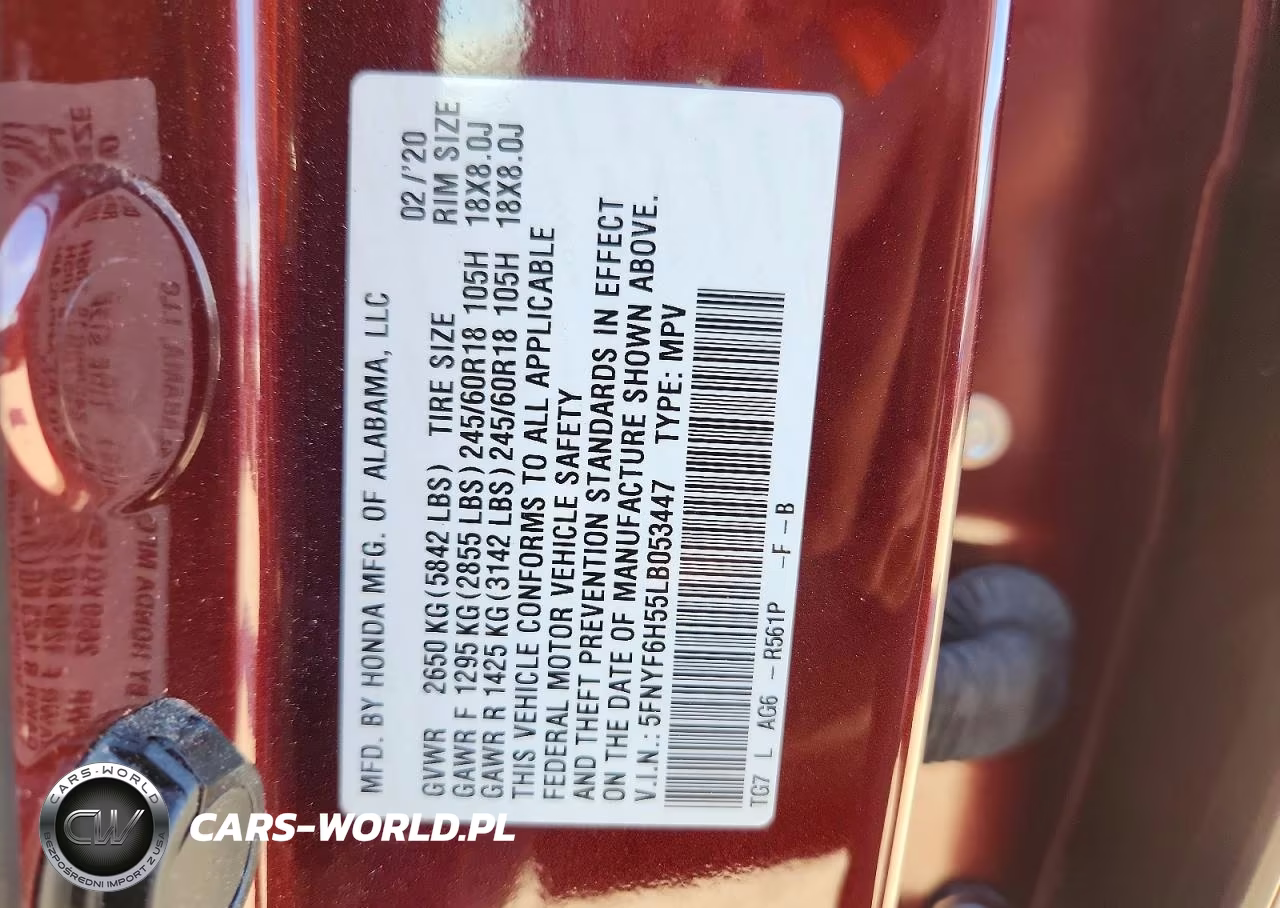 2020 Honda Pilot Exl VIN:5FNYF6H55LB053447 - 12