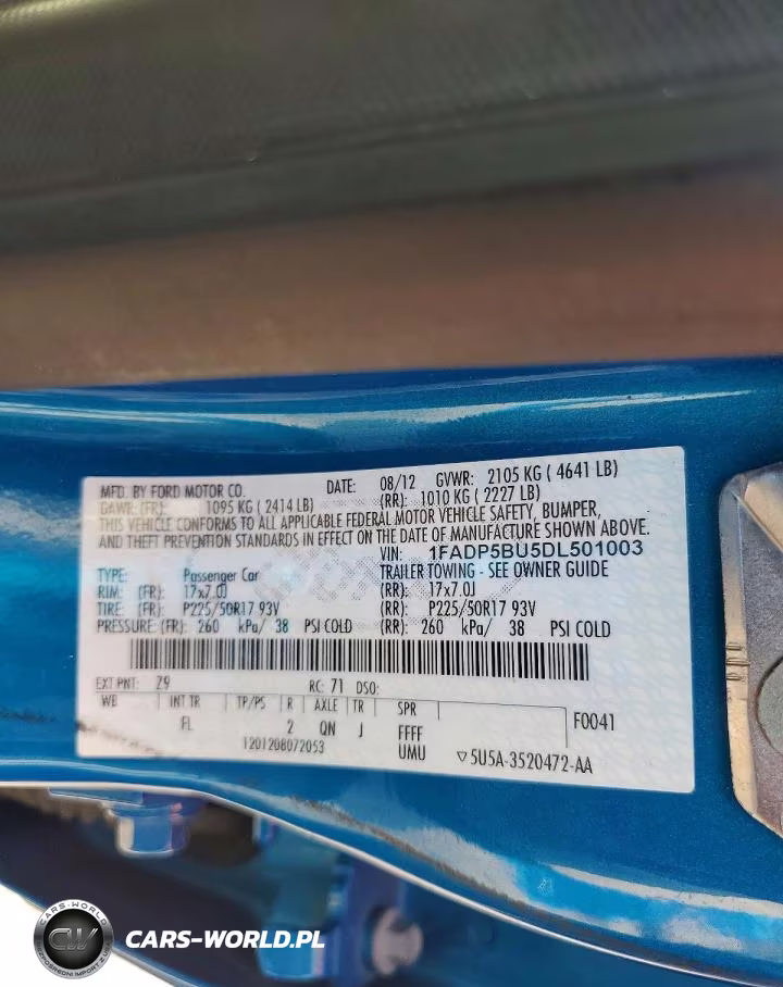 2013 Ford C-Max Sel VIN:1FADP5BU5DL501003 - 12
