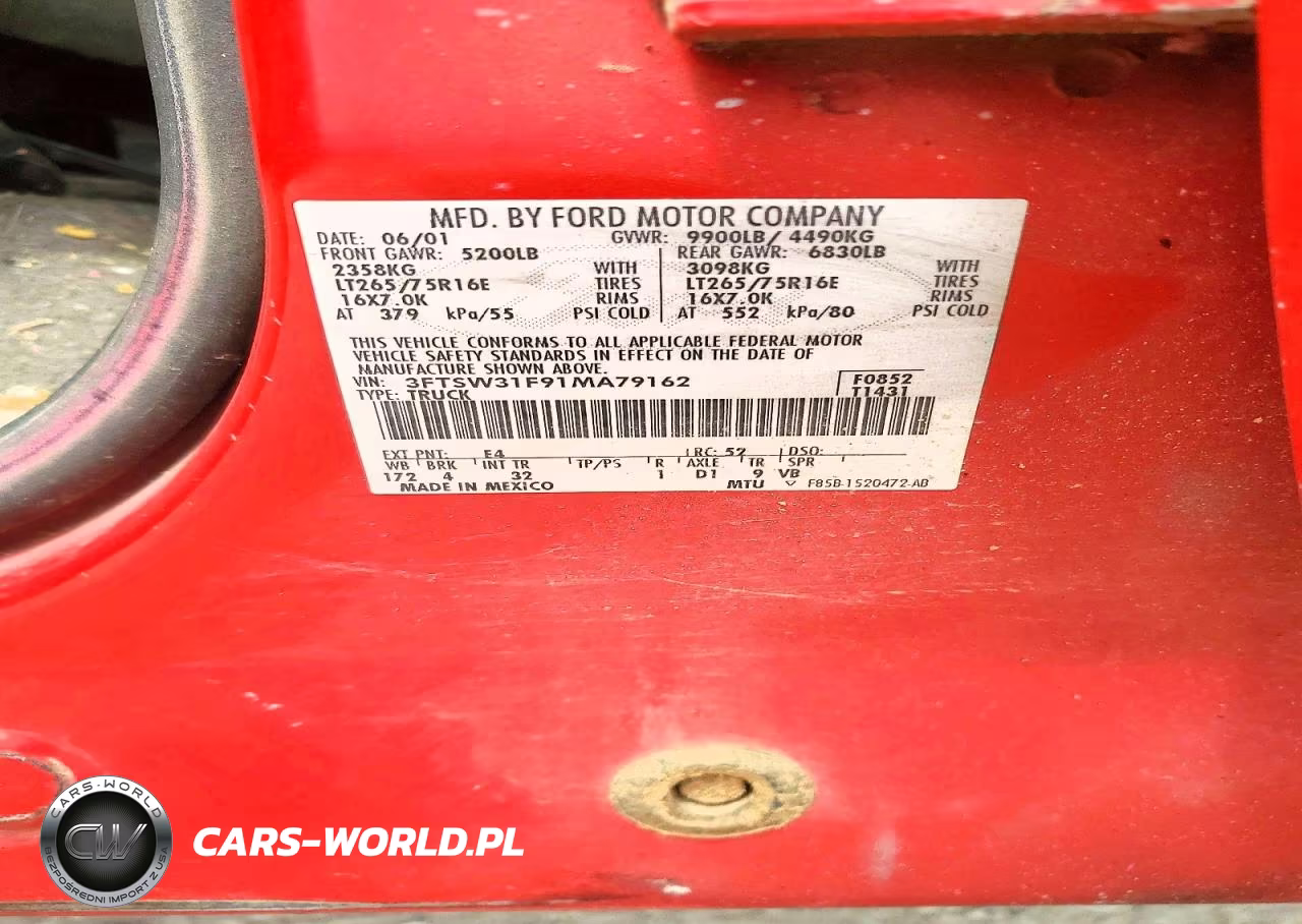 2001 Ford F350 Srw Super Duty VIN:3FTSW31F91MA79162 - 12
