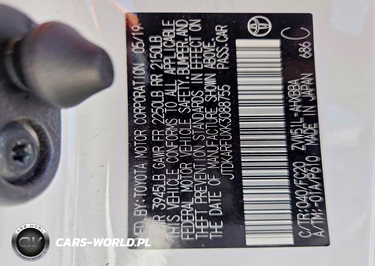 2019 Toyota Prius L Eco VIN:JTDKARFUXK3088755 - 12