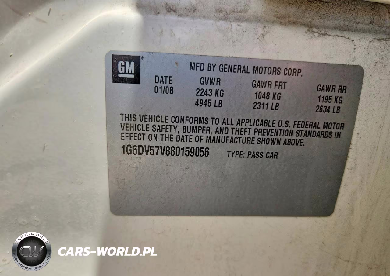 2008 Cadillac Cts Hi Feature V6 VIN:1G6DV57V880159056 - 12