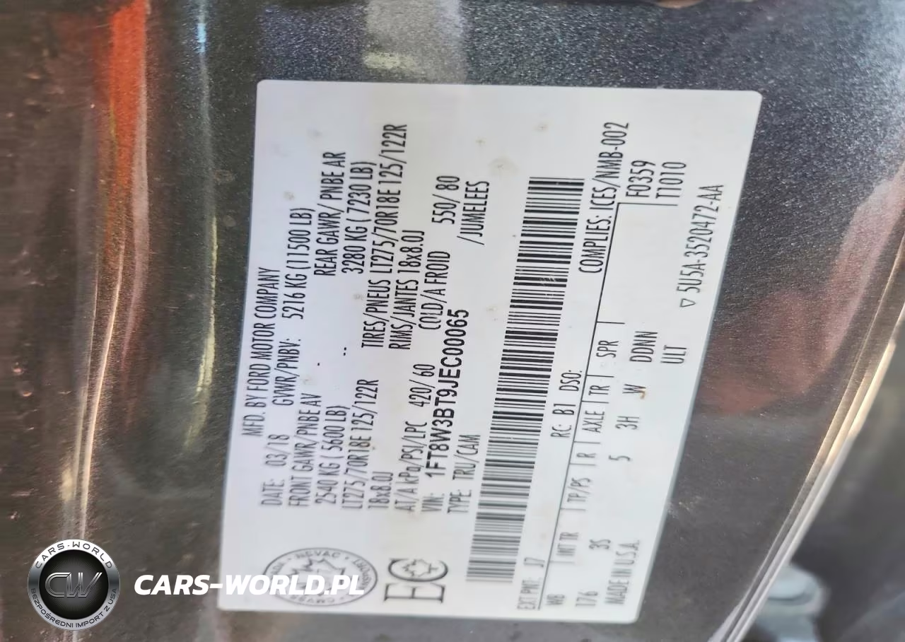 2018 Ford F350 Super Duty VIN:1FT8W3BT9JEC00065 - 13