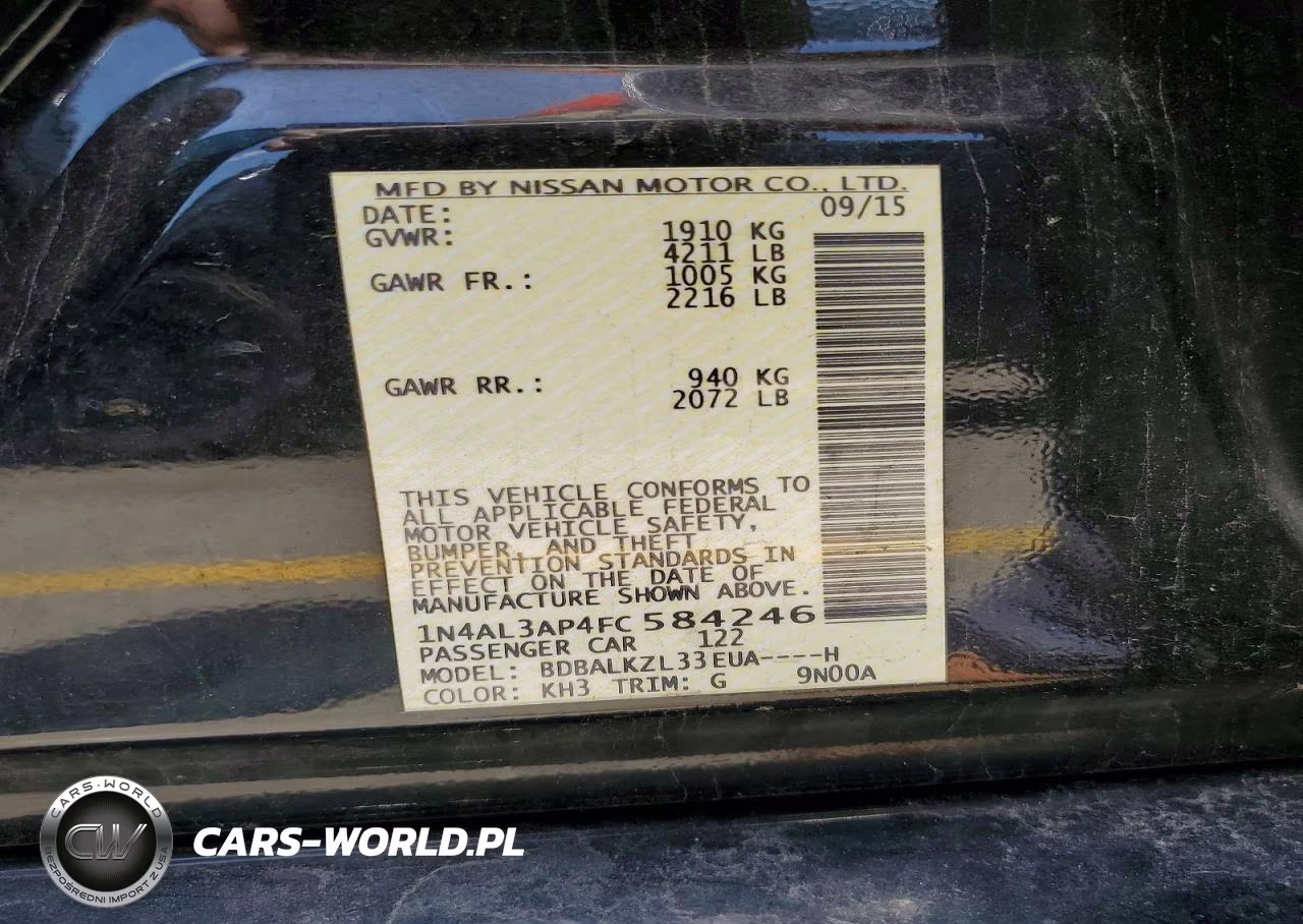 2015 Nissan Altima 2.5 Sv VIN:1N4AL3AP4FC584246 - 12
