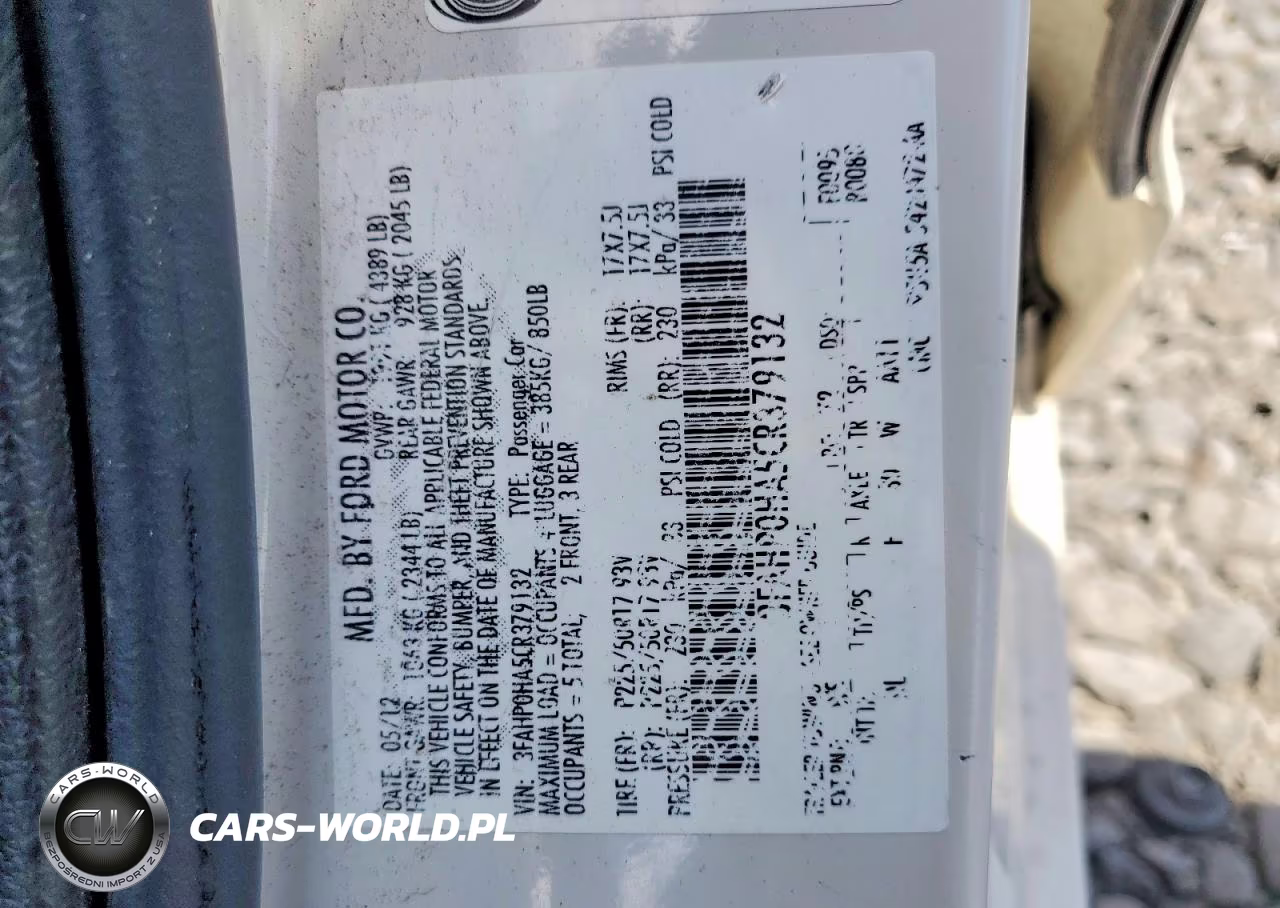 2012 Ford Fusion Se VIN:3FAHP0HA5CR379132 - 12
