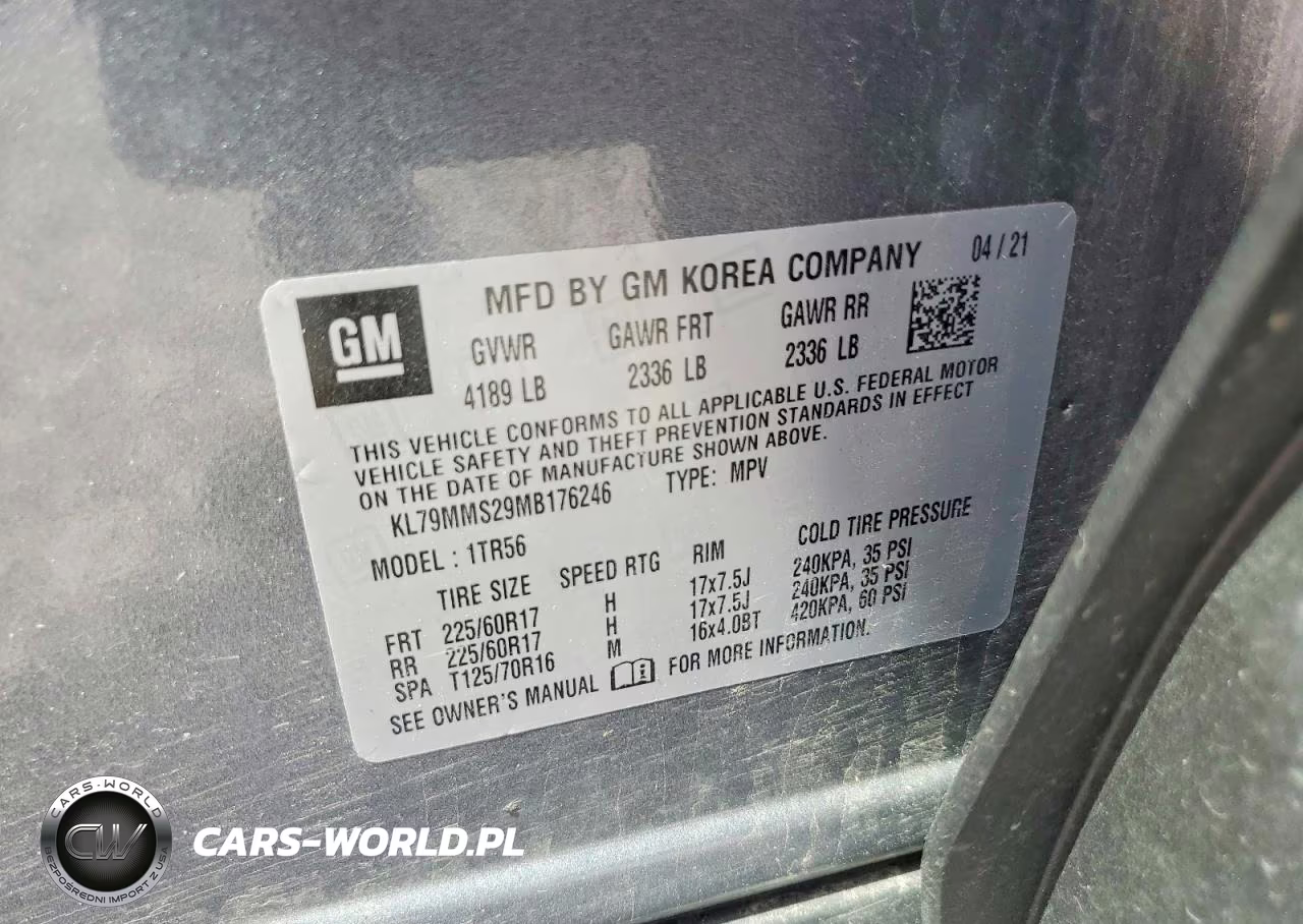 2021 Chevrolet Trailblazer Ls VIN:KL79MMS29MB176246 - 13
