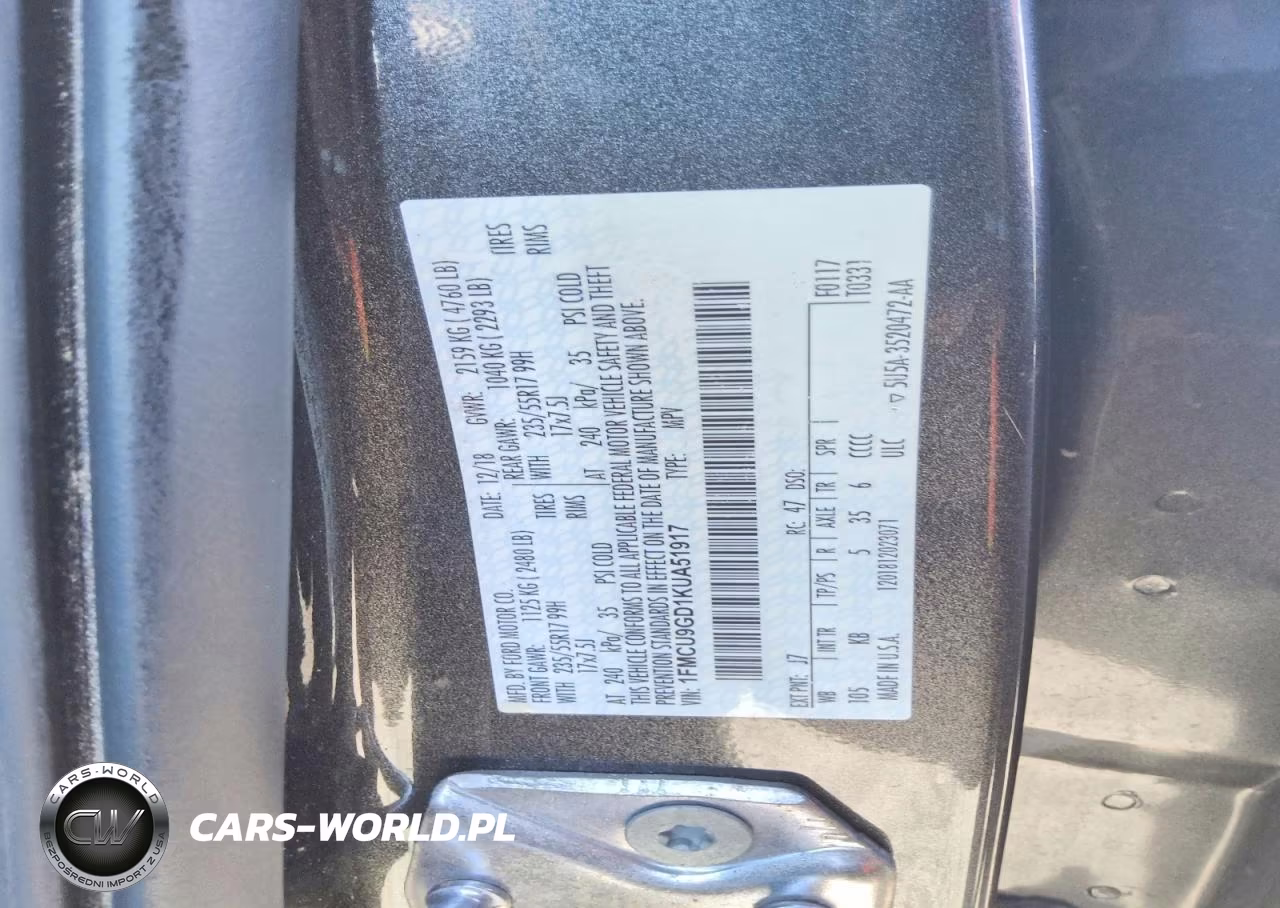 2019 Ford Escape Se VIN:1FMCU9GD1KUA51917 - 13
