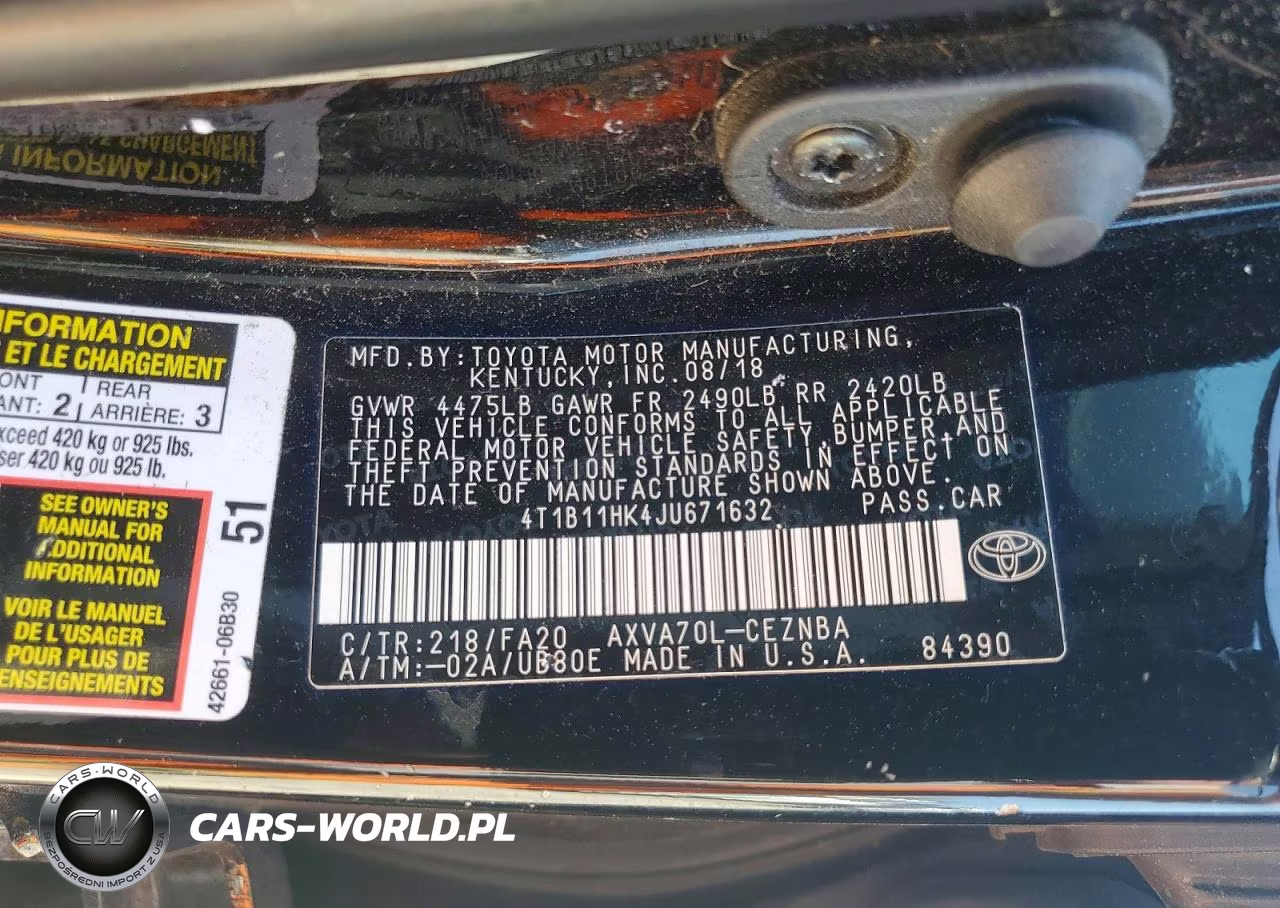 2018 Toyota Camry Le VIN:4T1B11HK4JU671632 - 12