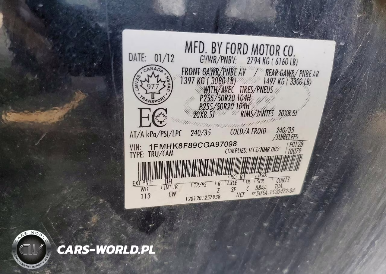 2012 Ford Explorer Limited VIN:1FMHK8F89CGA97098 - 14