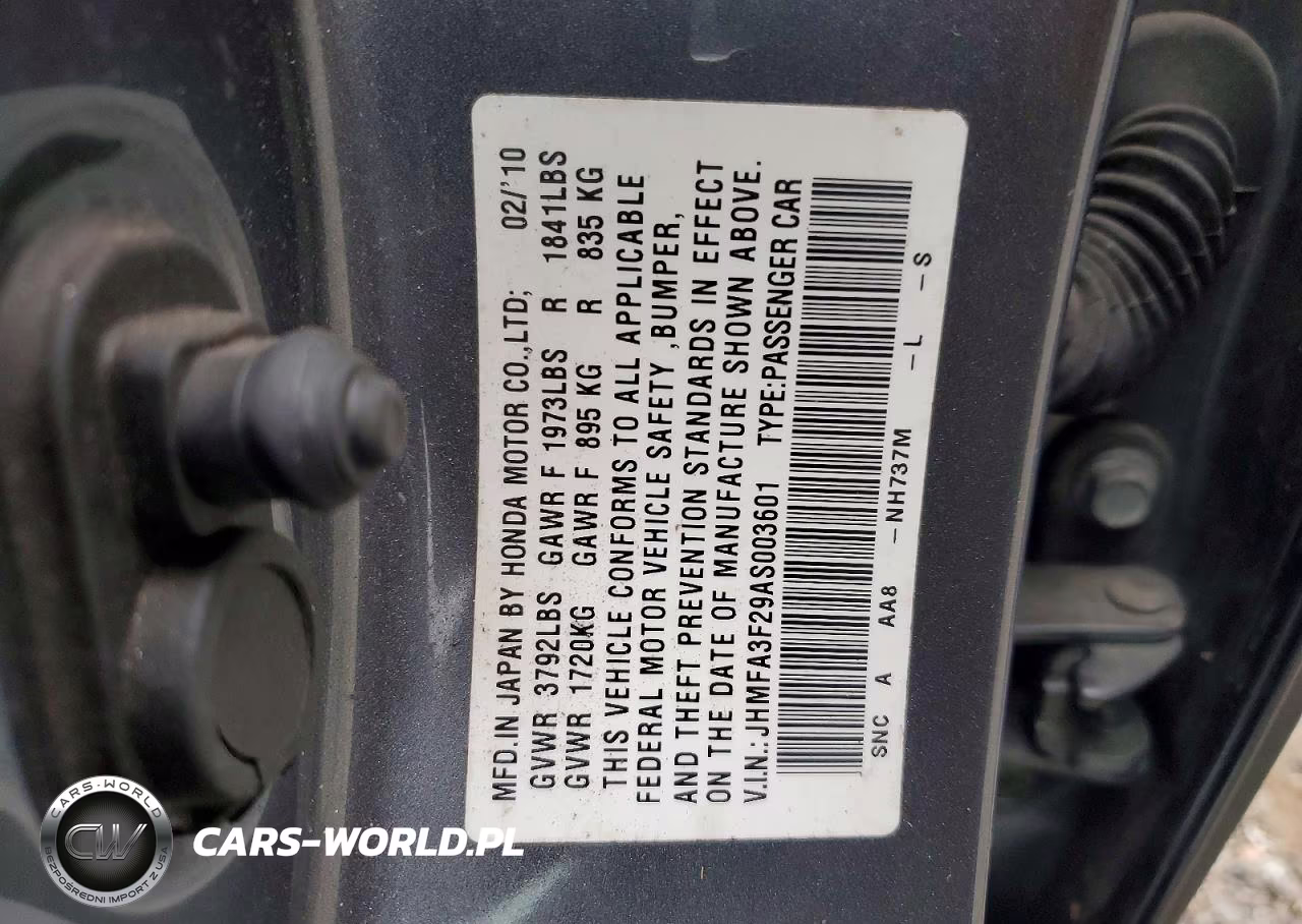 2010 Honda Civic Hybrid VIN:JHMFA3F29AS003601 - 12